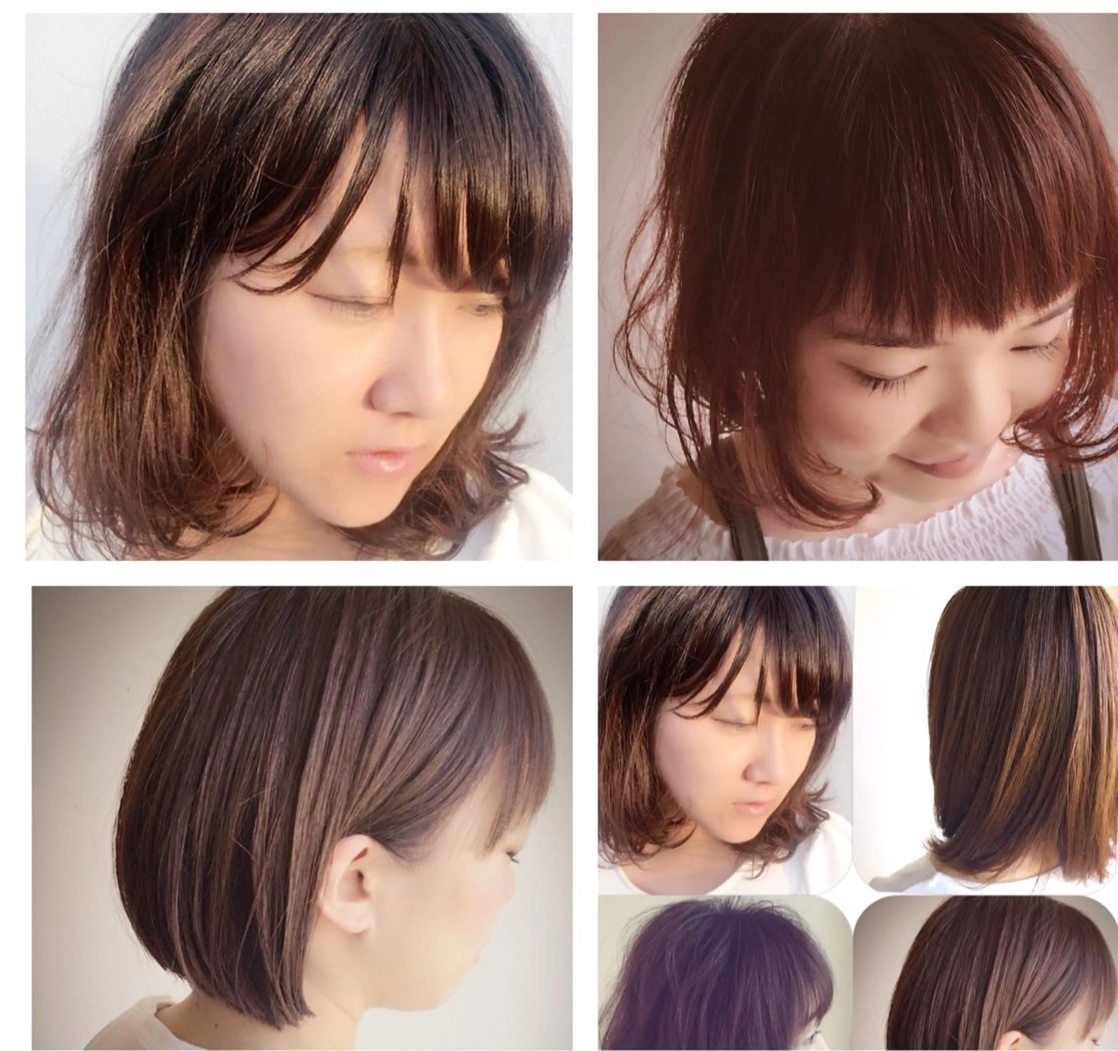 ミディアム ボブ ✨白髪ぼかし 🍀MINAKO☆のヘアスタイル