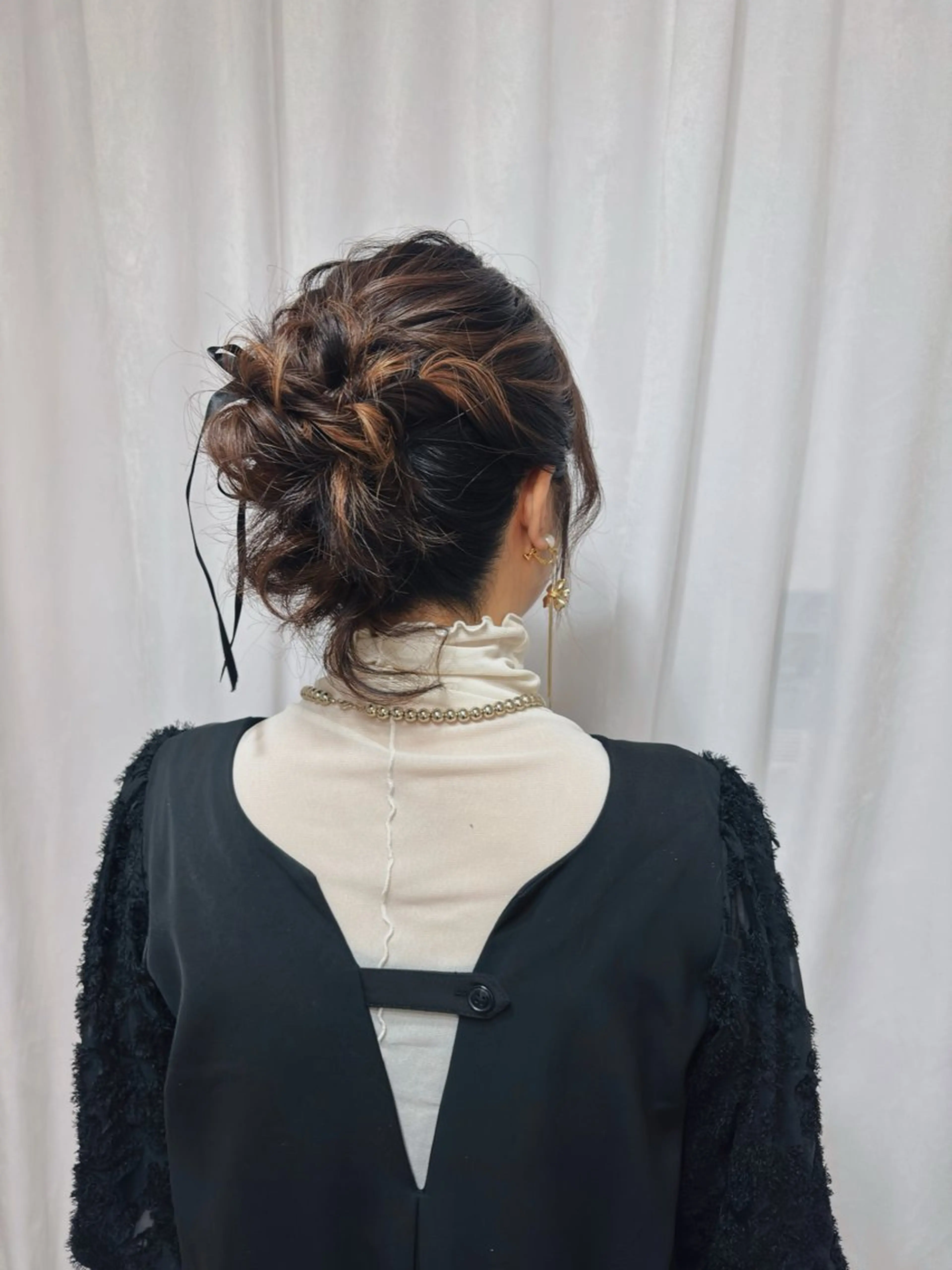 ヘアアレンジ お団子ヘア 結婚式・ブライダル 一瀬 友美の眉毛・アイブロウイメージ