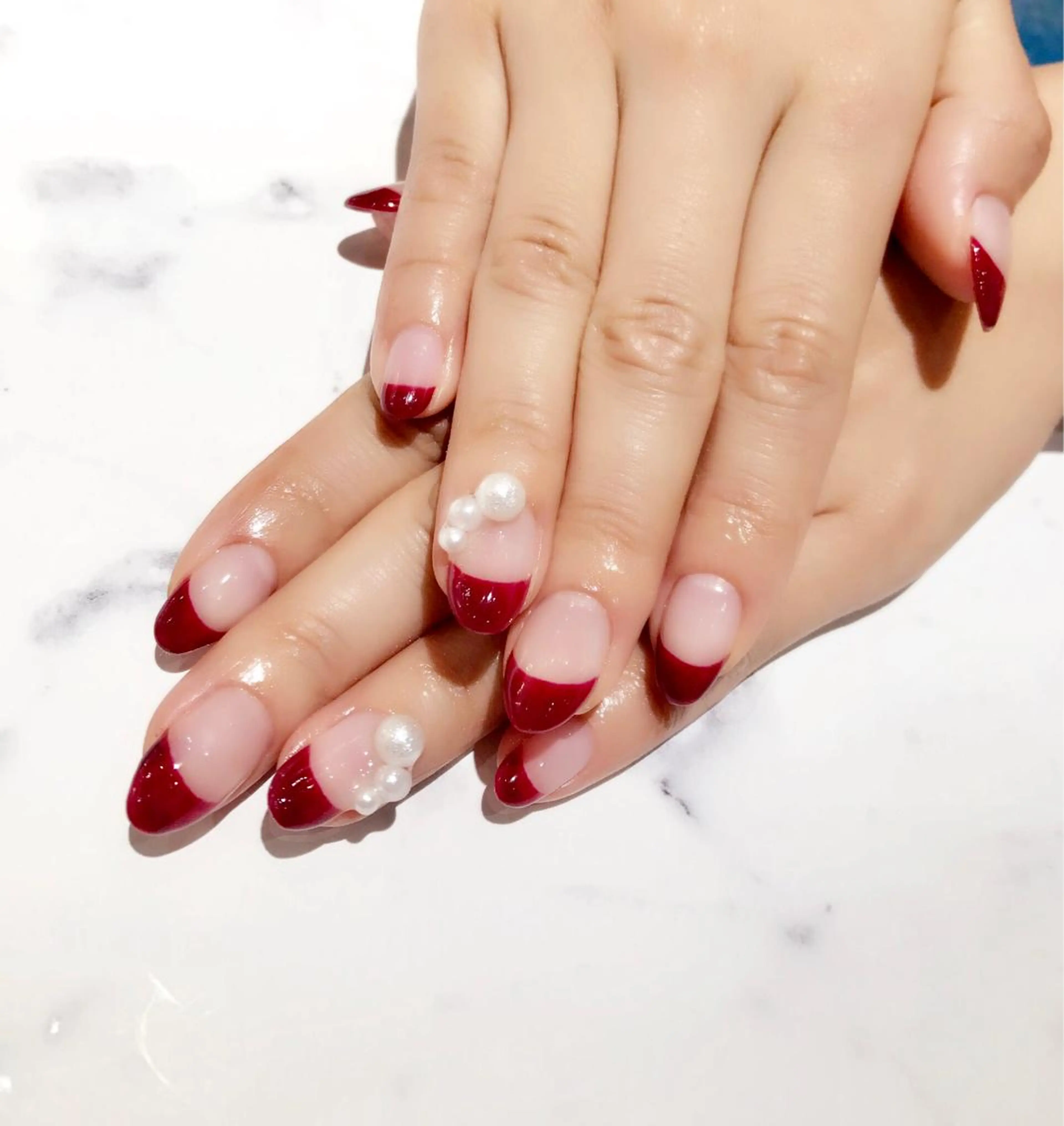 ネイル ボルドー フレンチネイル Lino+ ネイル&よもぎ蒸しのネイルデザイン