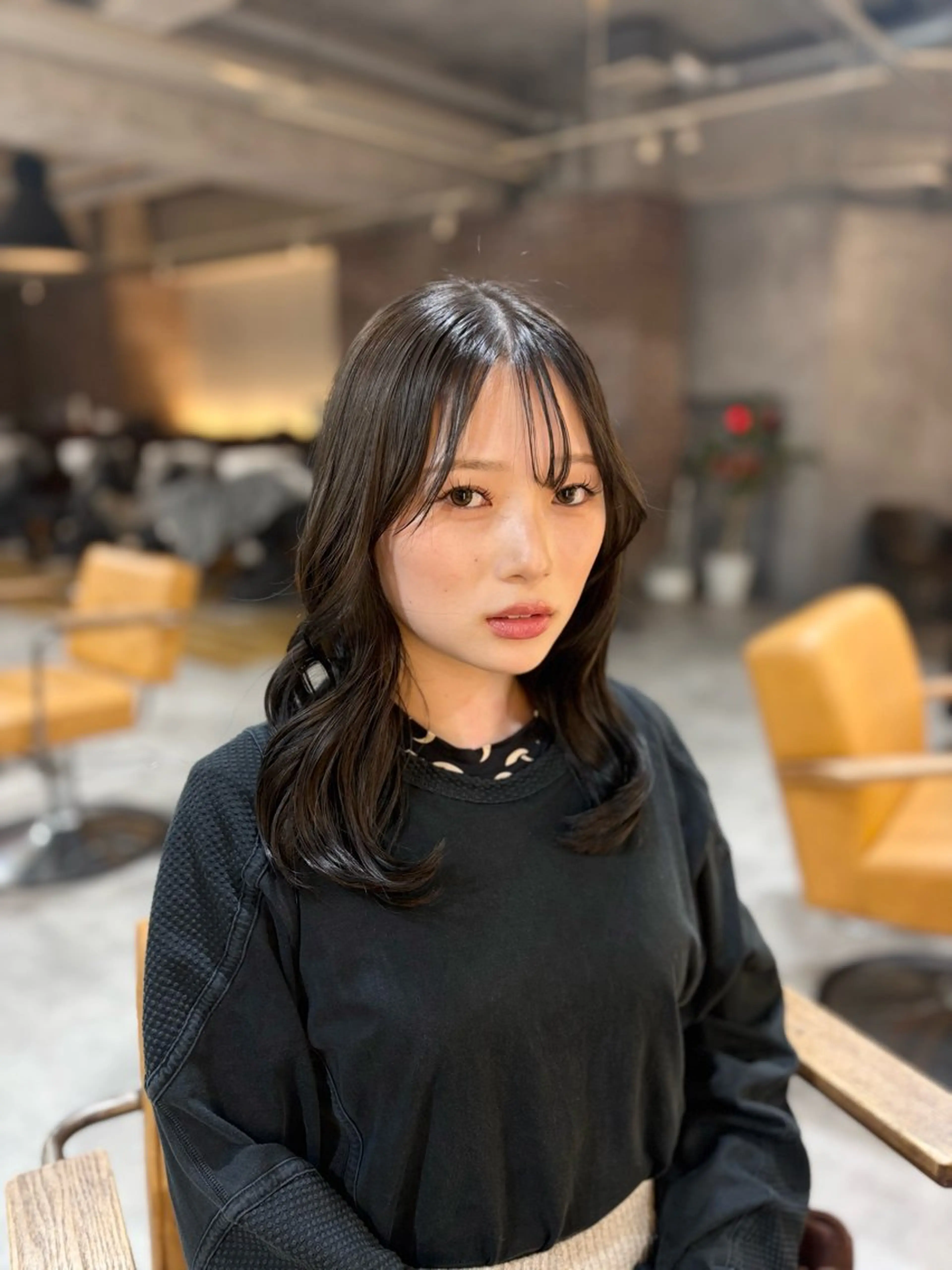 セミロング カット ヘアカラー 艶カラー🫧/韓国 レイヤー/愛珠🎀のヘアスタイル