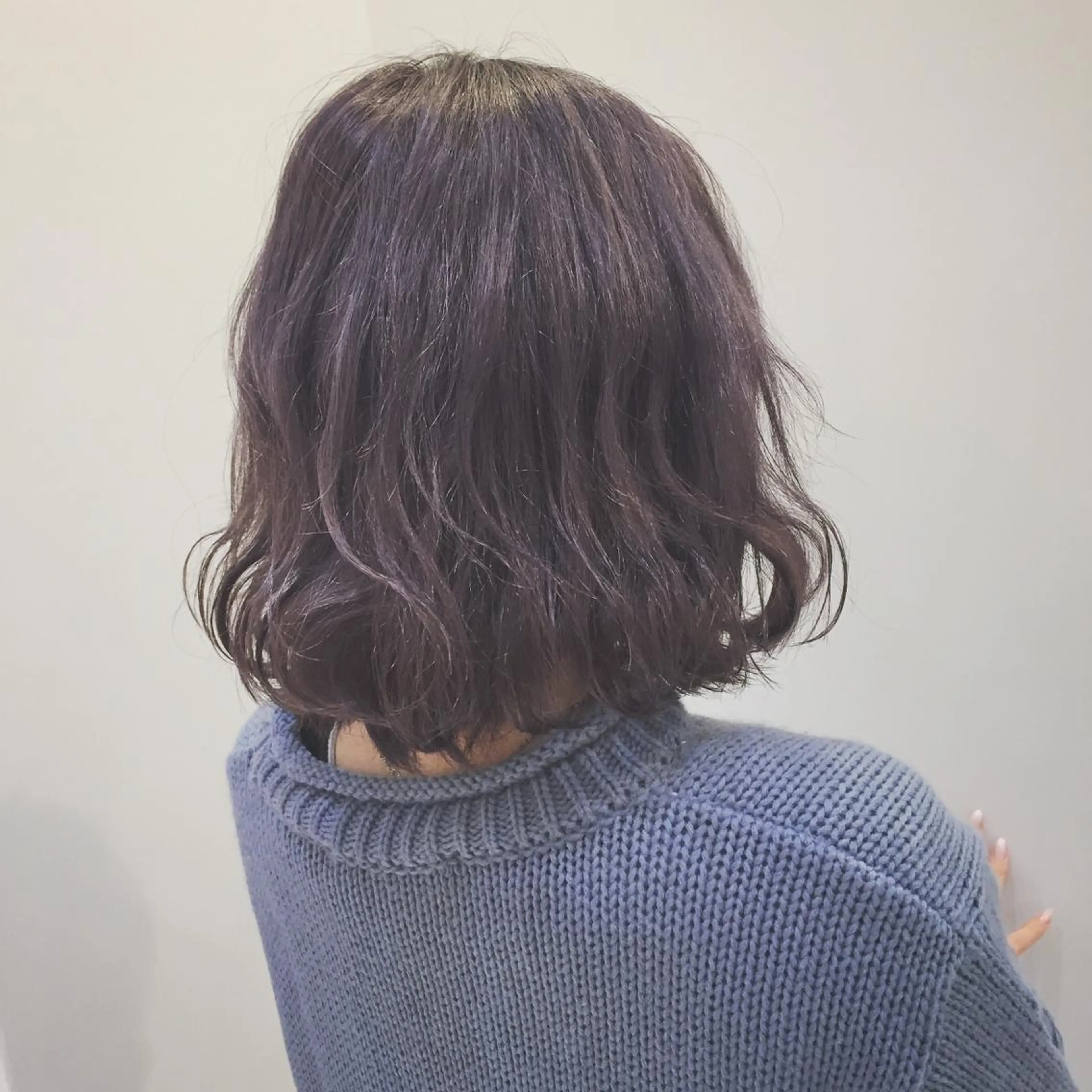 ショート ミディアム カラー パーマ アッシュ パープルカラー パープルアッシュ ボブ ハイトーン×髪質改善 KENTAのヘアスタイル