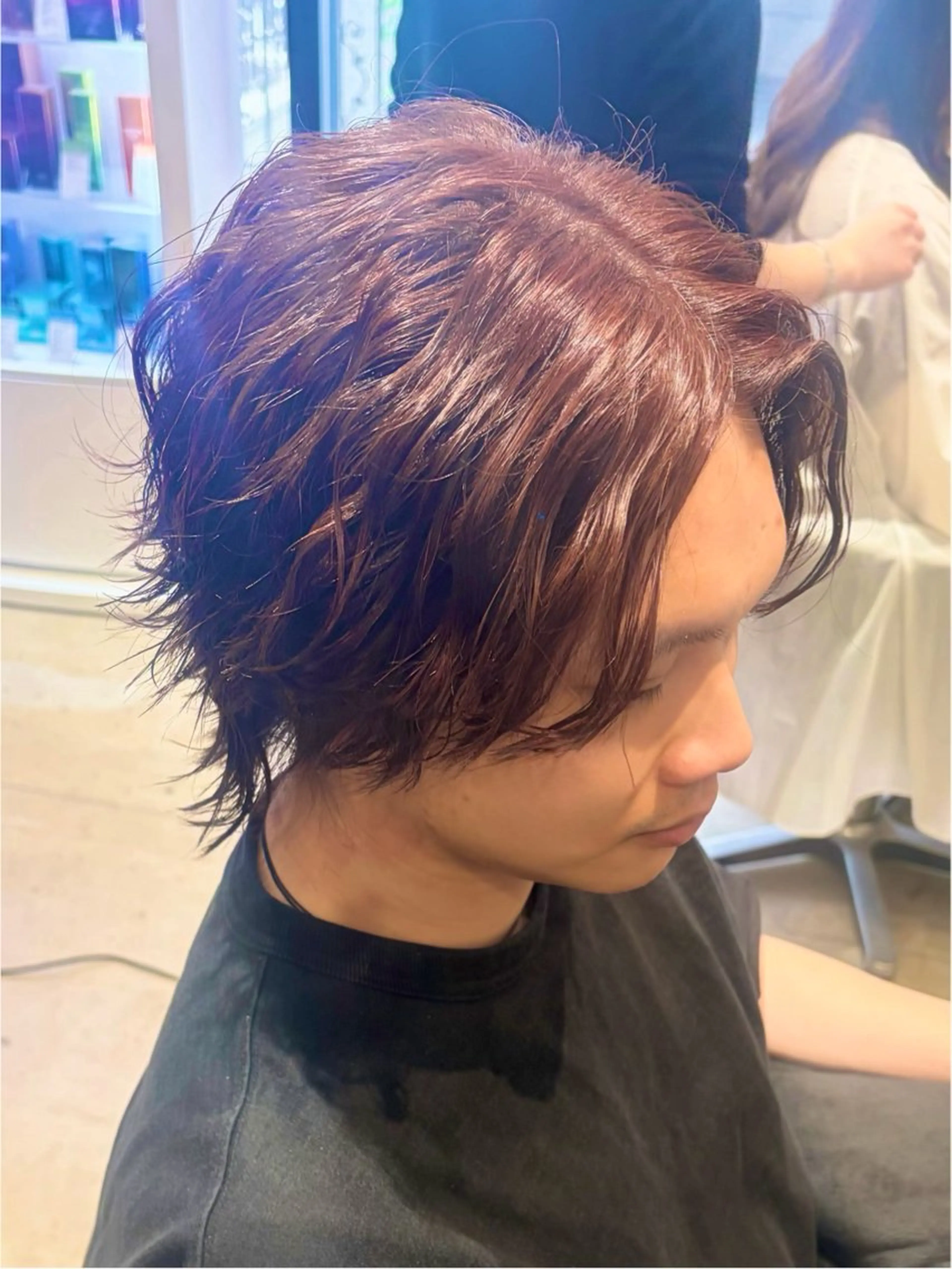 ミディアム カラー メンズ メンズブリーチ ブリーチ ダブルカラー ブリーチなしカラー レッドカラー ヘアカラー みわ/博多 ブリーチ/メンズヘアのヘアスタイル