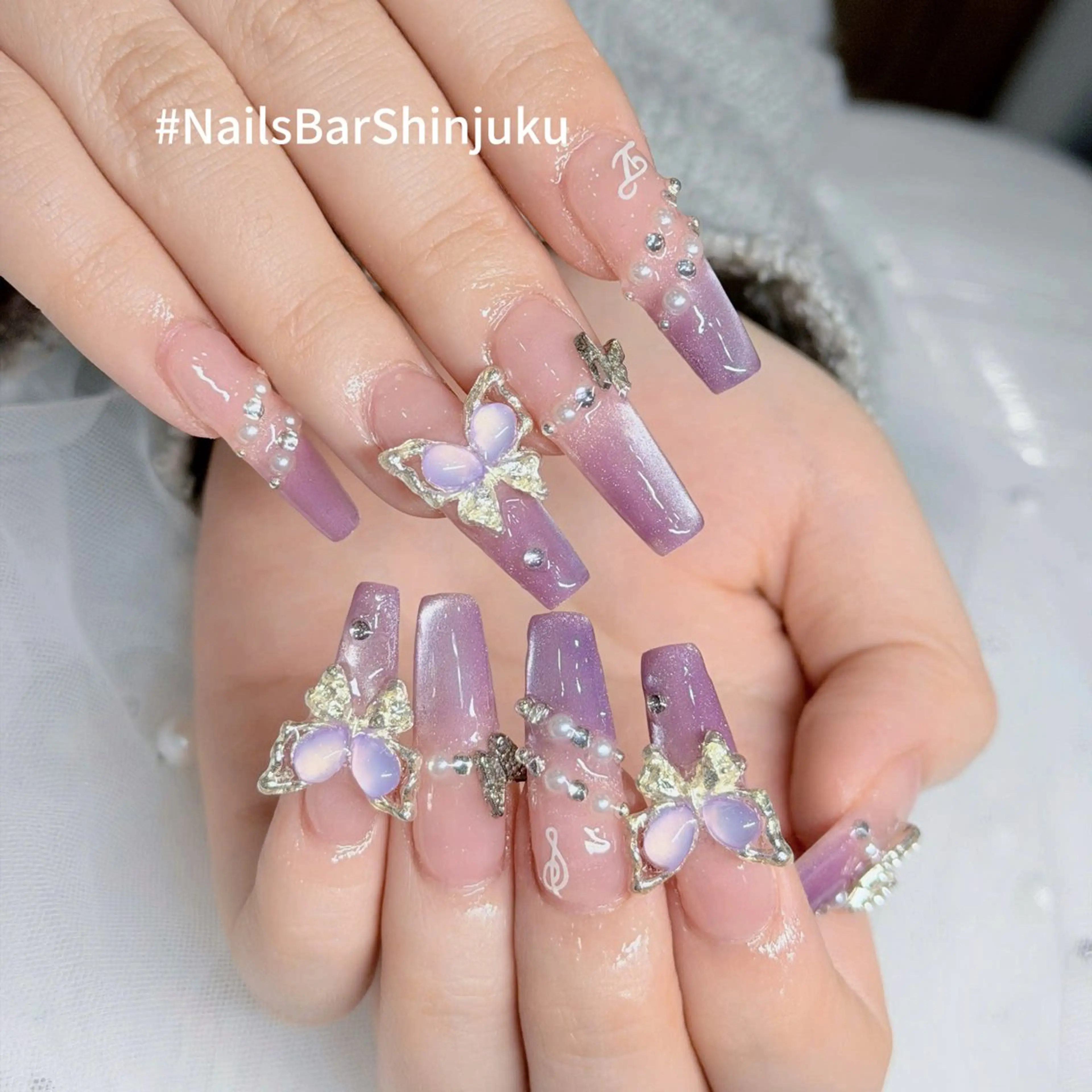 ネイル 長さ出し フレンチネイル ジェルネイル 韓国ネイル ロングネイル NAILS BAR SHINJUKUのネイルデザイン