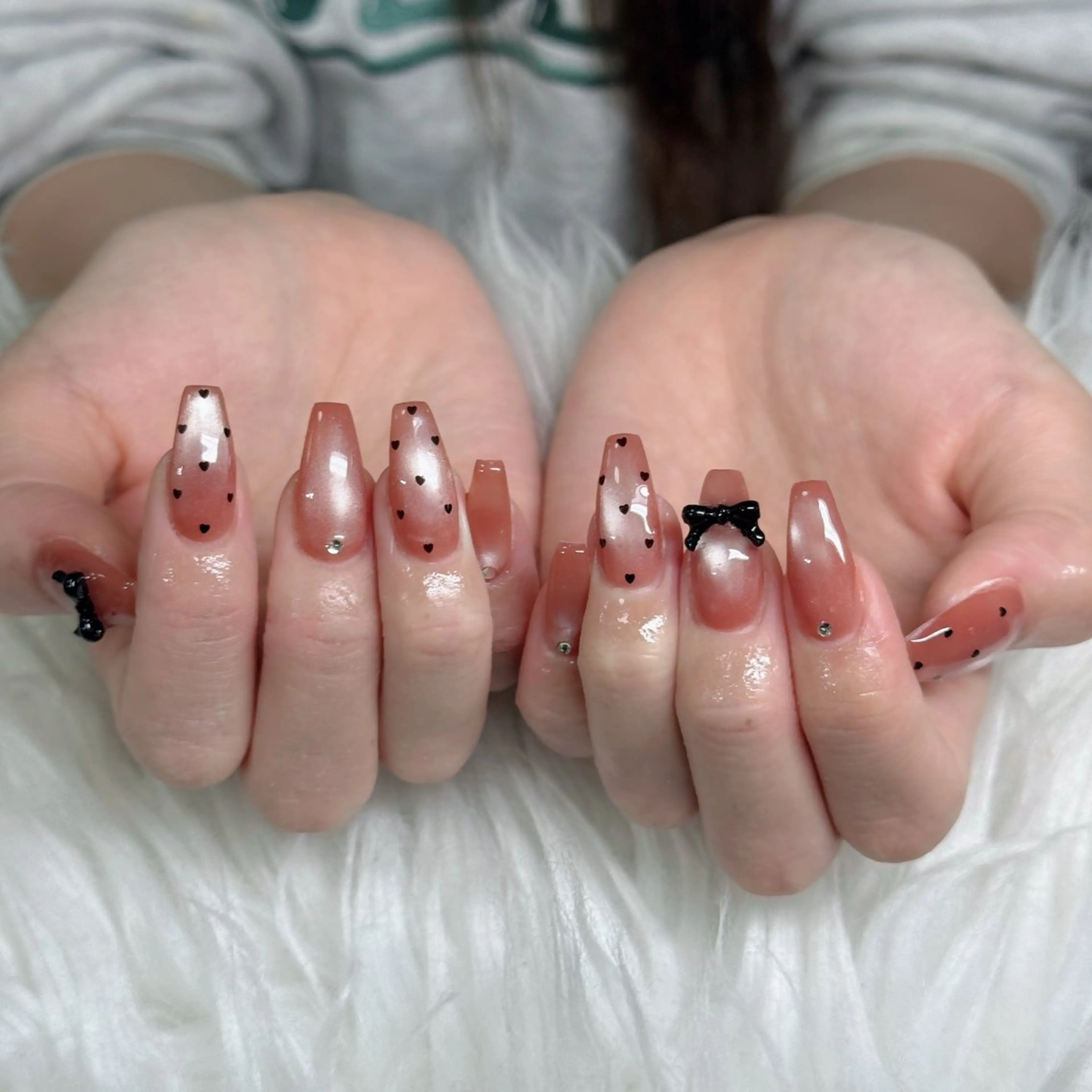 ネイル フットネイル フレンチネイル グラデーション 韓国ネイル ロングネイル Hani Nail Salonのネイルデザイン