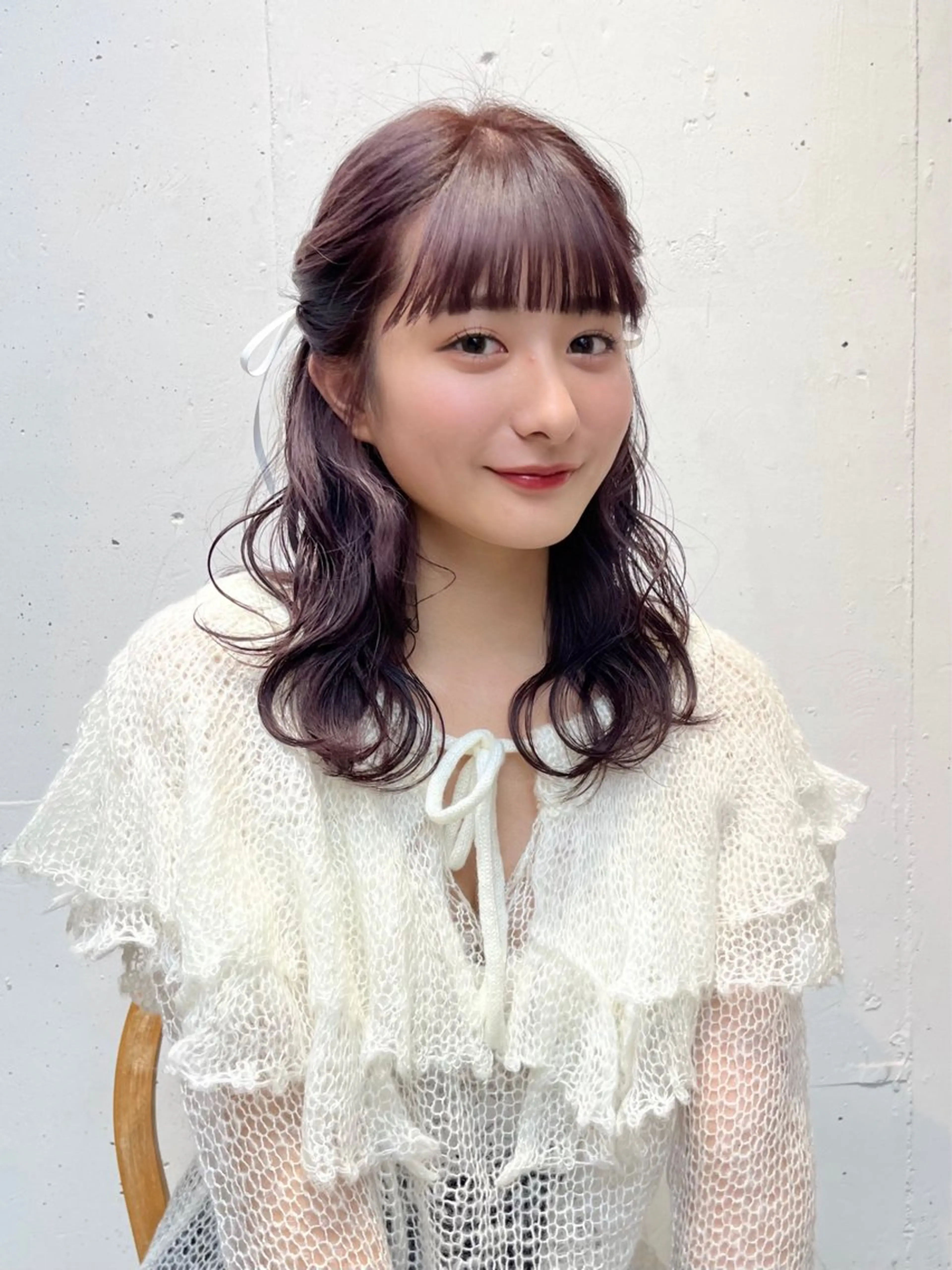 ミディアム カラー グレージュ ラベンダーカラー ラベンダーグレージュ ラベンダーグレー 似合わせカット カット ヘアカラー 🎀taro ブリーチなしカラーのヘアスタイル