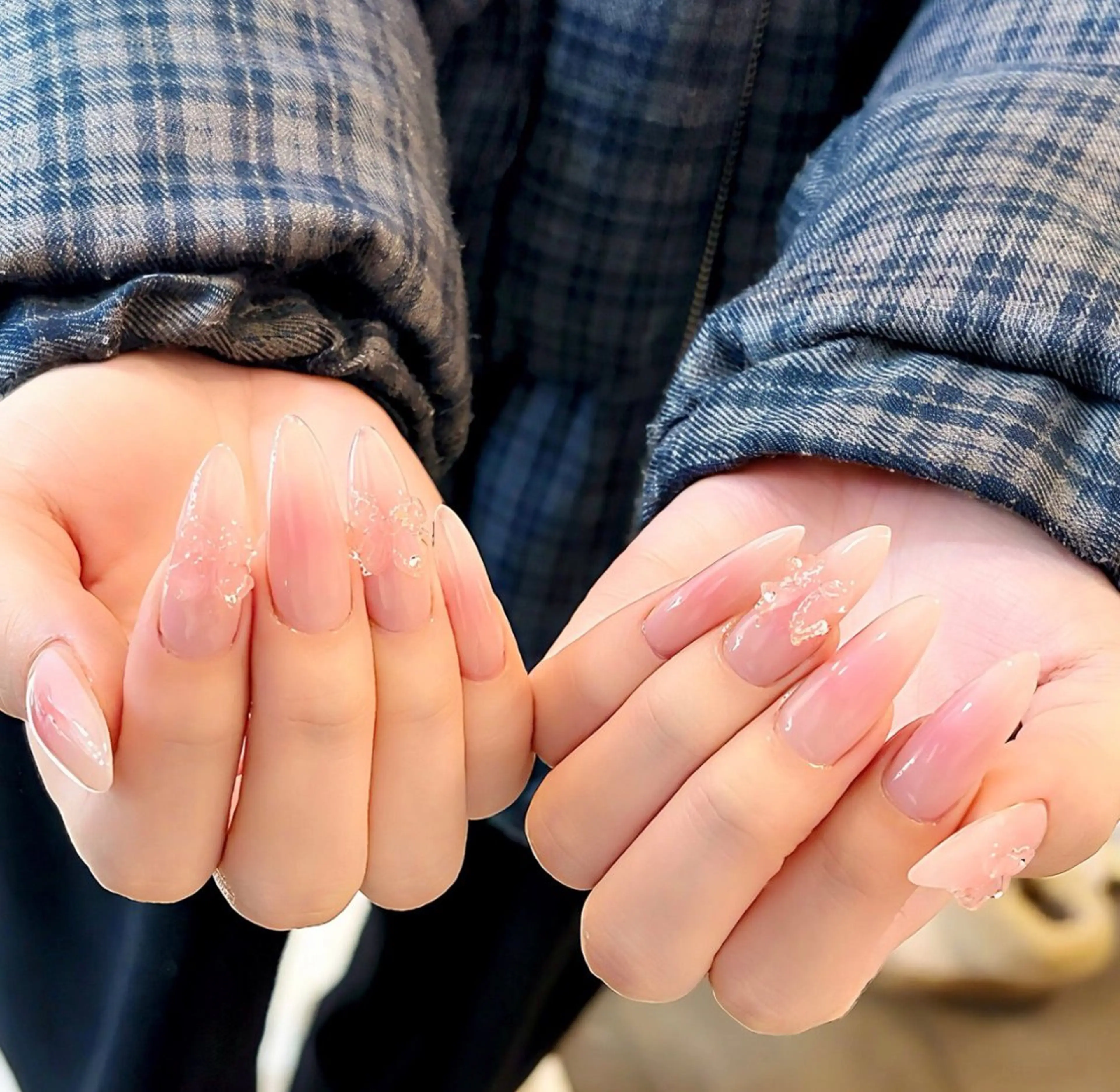 ネイル 長さ出し フレンチネイル 韓国ネイル レース マグネットネイル ハンドネイル 高橋 ユキのネイルデザイン