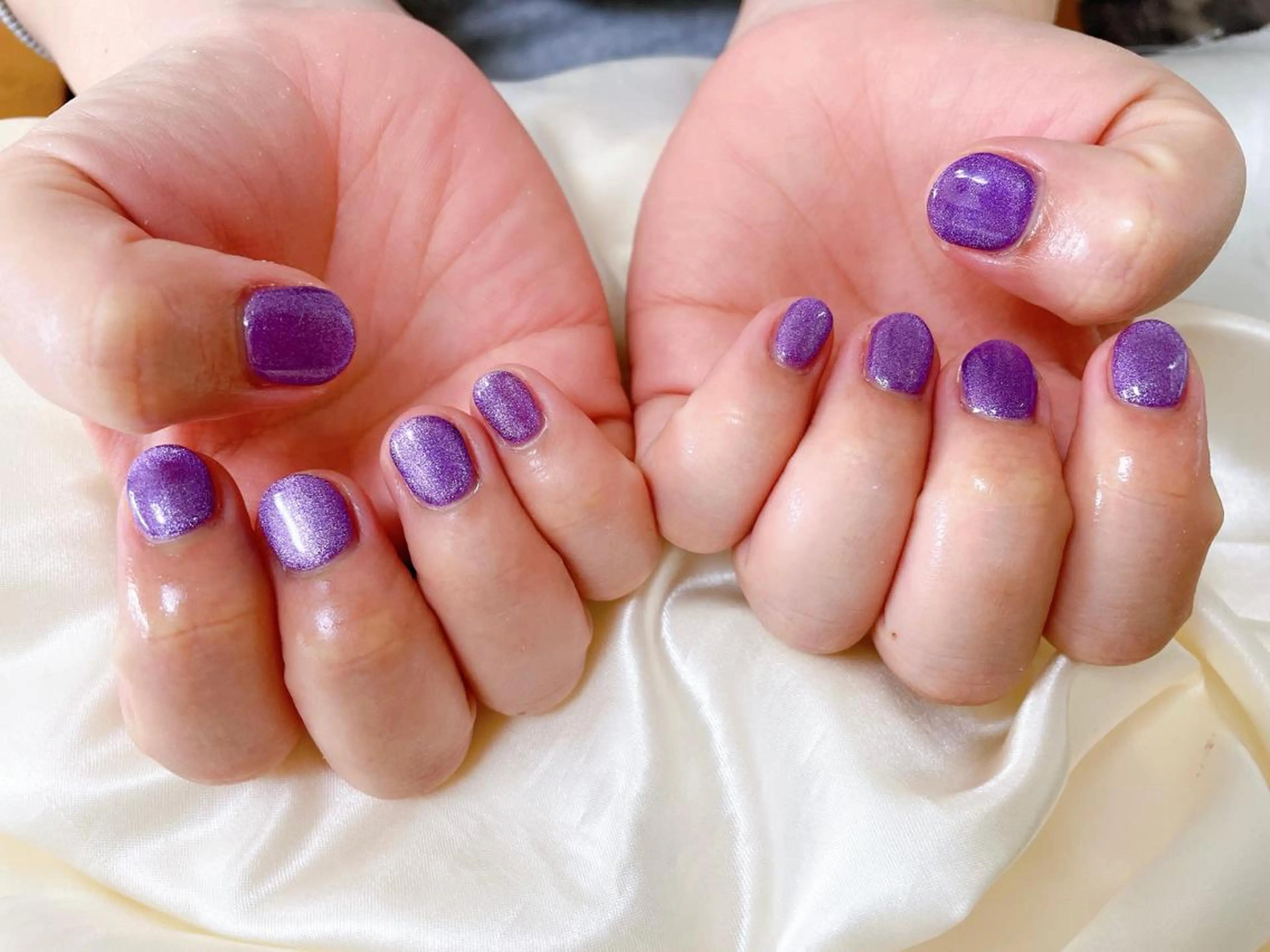 ネイル マグネットネイル パープル kikinail 溝の口のネイルデザイン