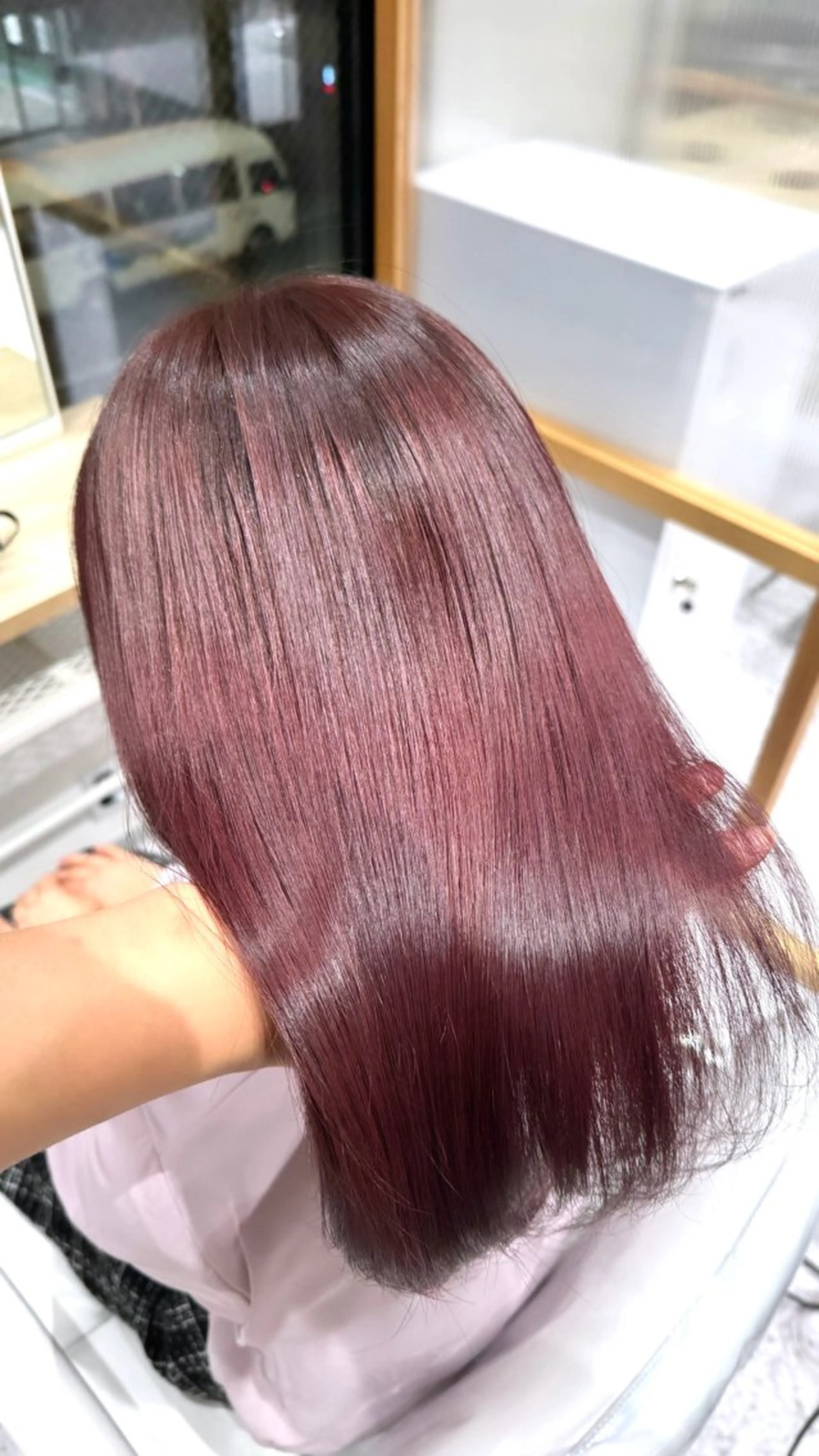 ミディアム 髪質改善 縮毛矯正 トリートメント 美髪矯正/髪質改善 /氏原のヘアスタイル