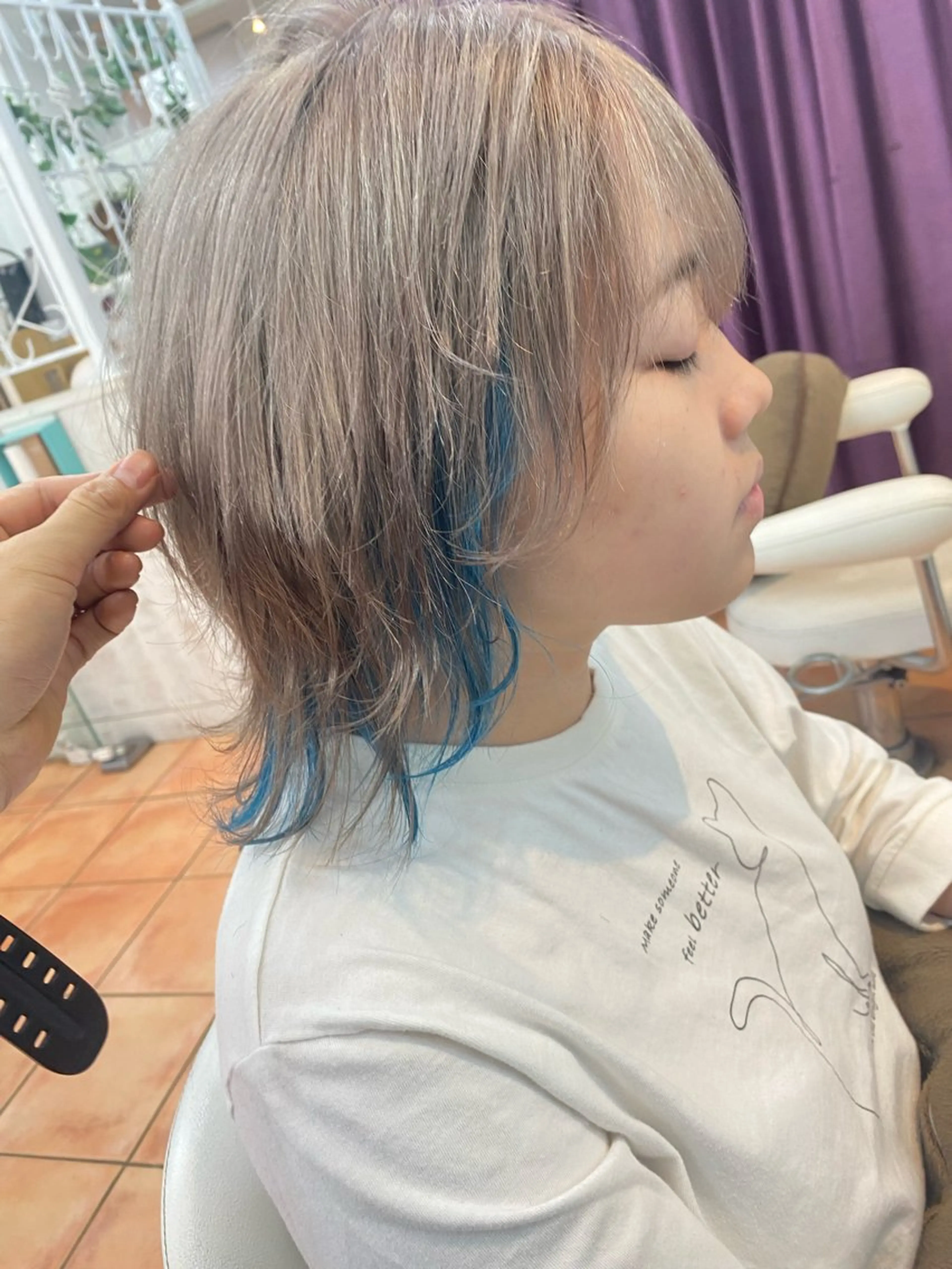 セミロング ヘアカラー カラー特化 横川　翔希のヘアスタイル