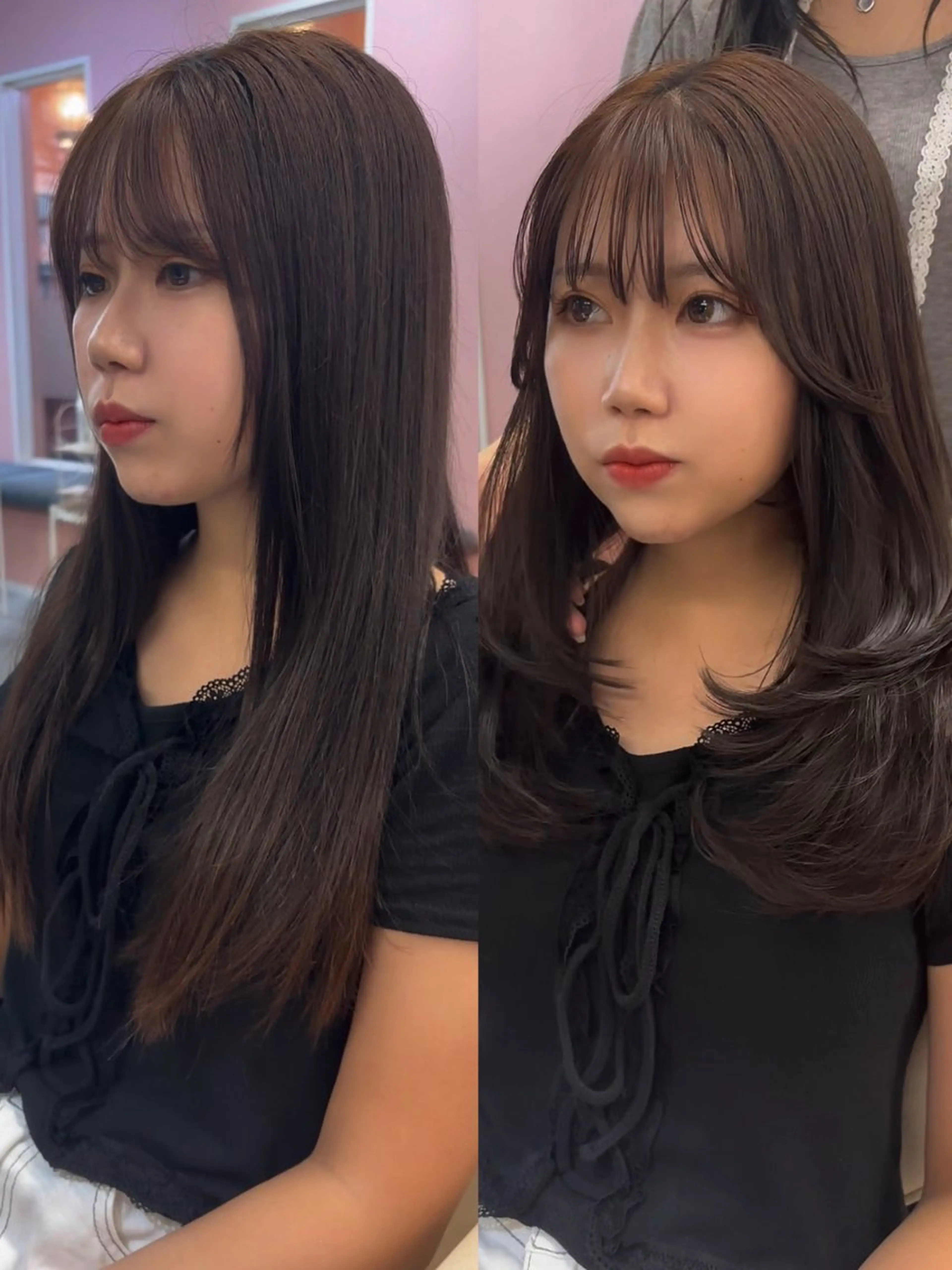 ロング FIGARO レイヤ ーカット/縮毛矯正のヘアスタイル