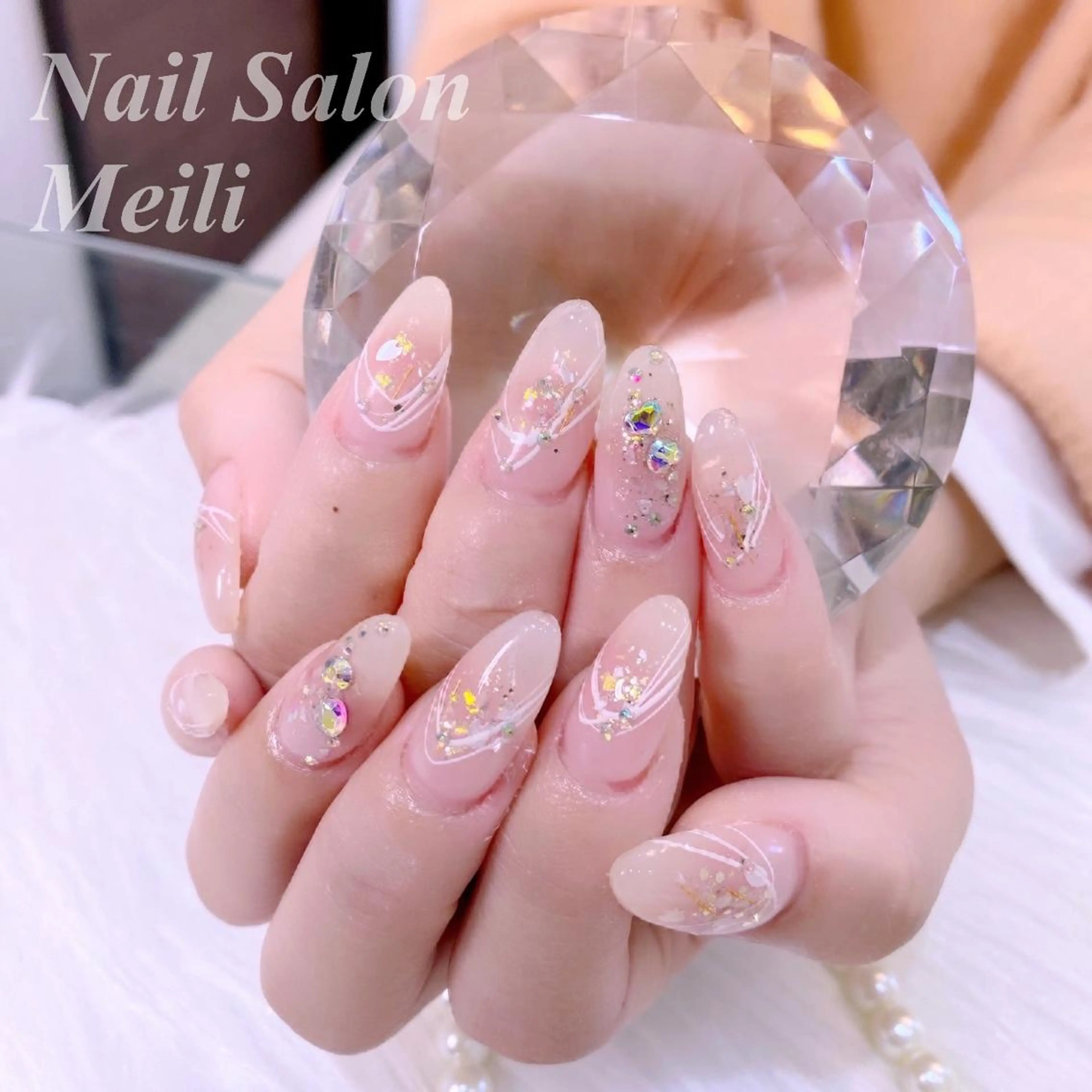 ネイル アートネイル ピンク 冬ネイル NAILSALON MEILIのネイルデザイン
