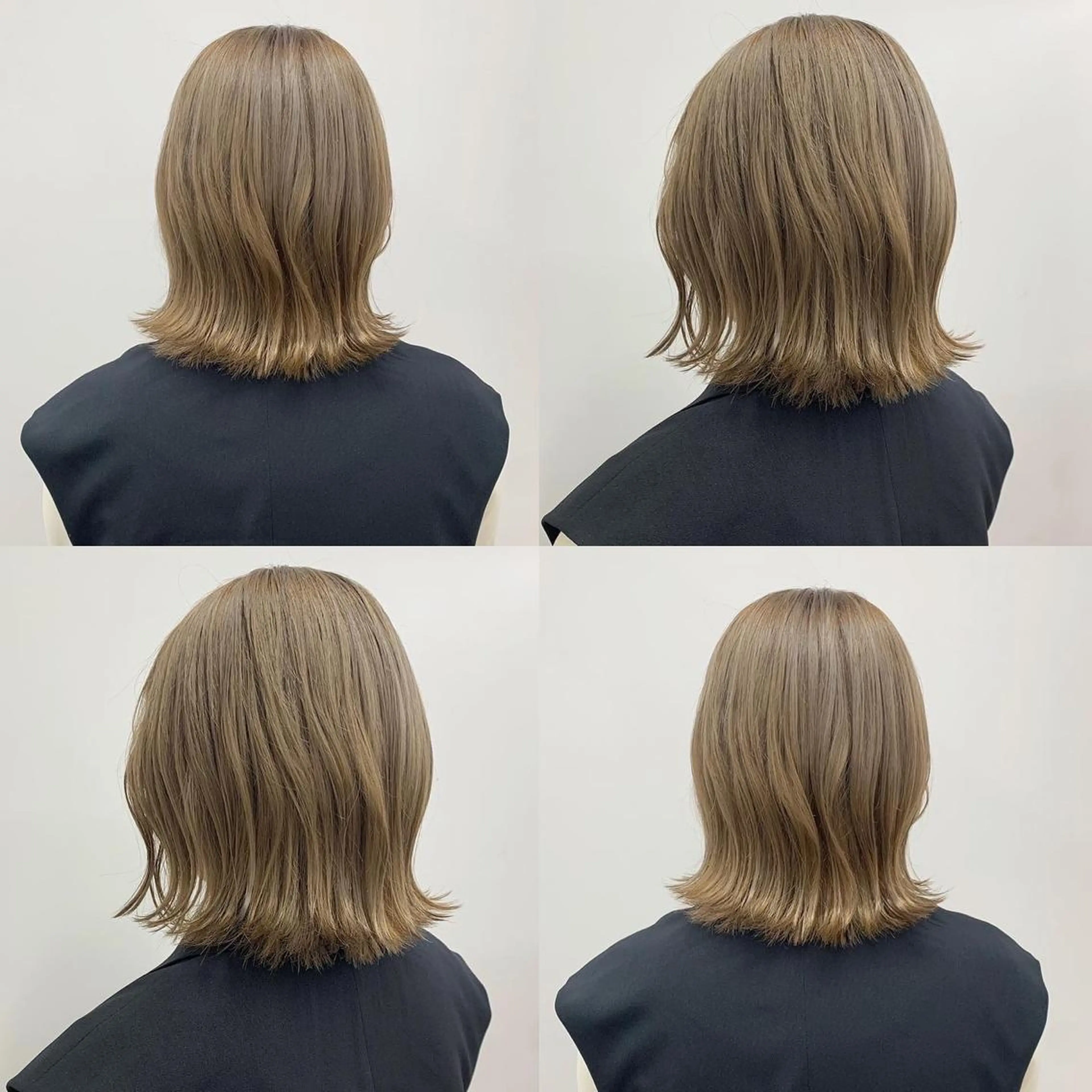 ミディアム カラー ベージュカラー ブリーチ 透明感カラー ダブルカラー ブリーチなしカラー カット ヘアカラー SAKINO． ベージュカラーのヘアスタイル