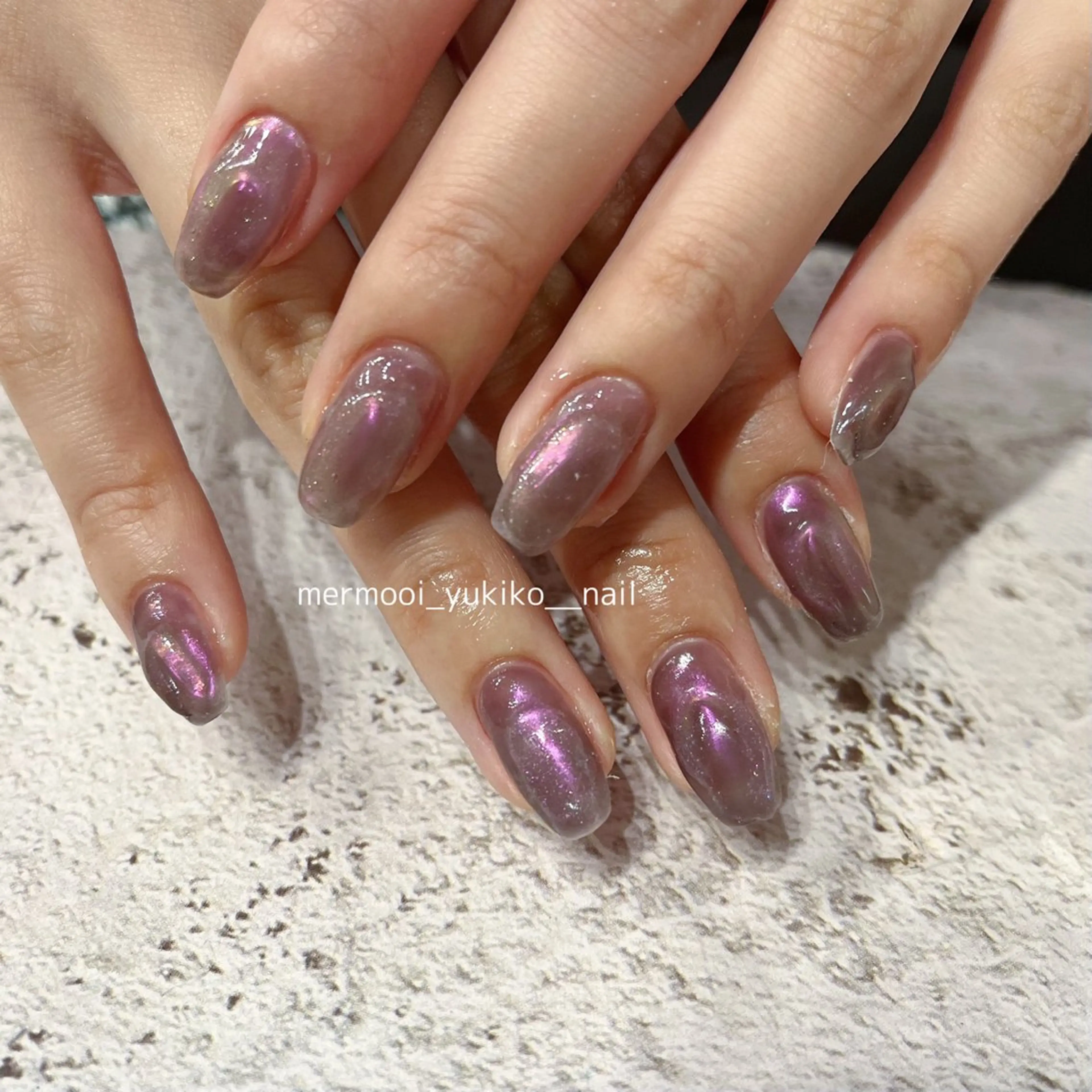 ネイル アートネイル オーロラネイル クリアネイル ジェルネイル 韓国ネイル melumooi nailのネイルデザイン