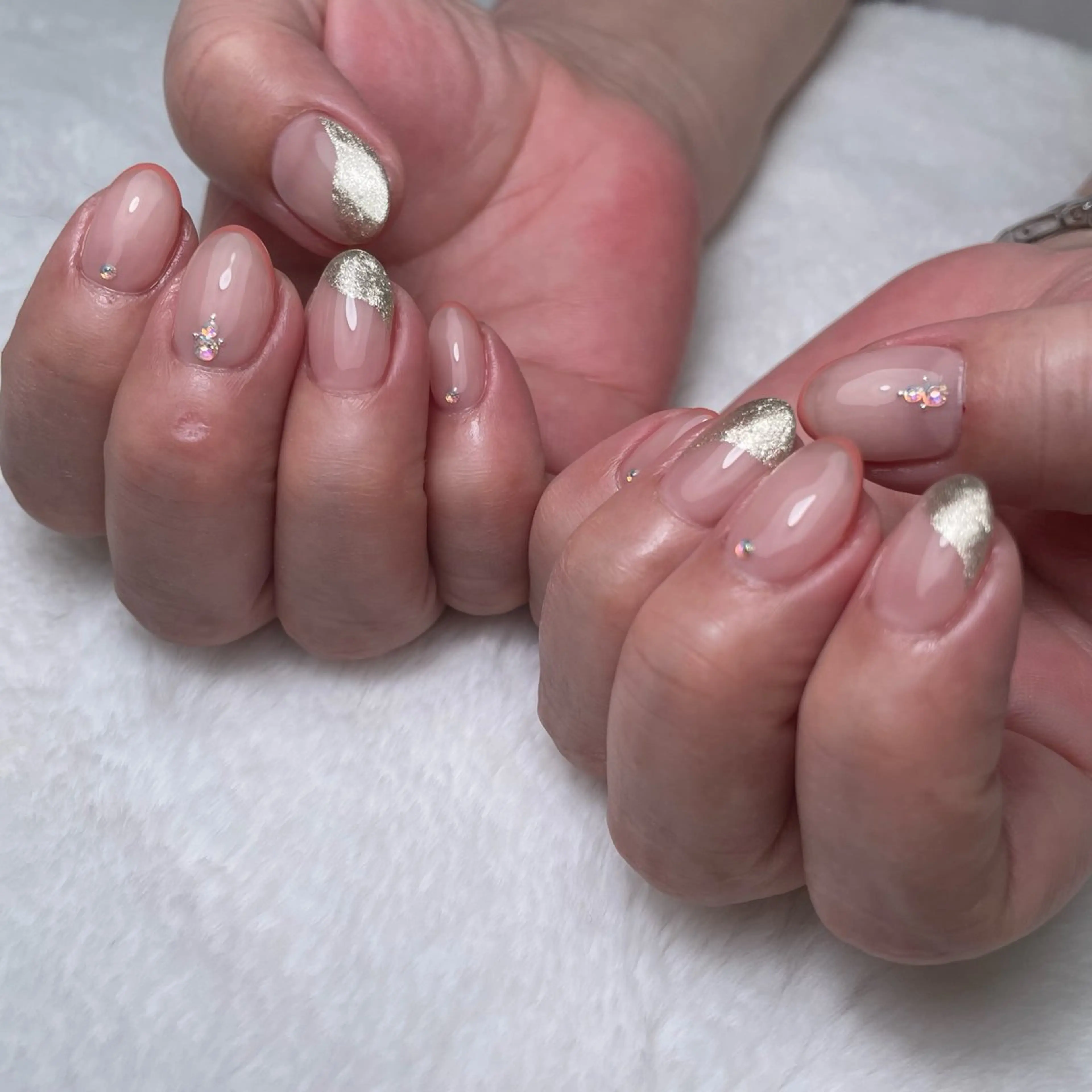 ネイル フレンチネイル ラメ(グリッター) ハンドネイル kipinail 川﨑えりかのネイルデザイン