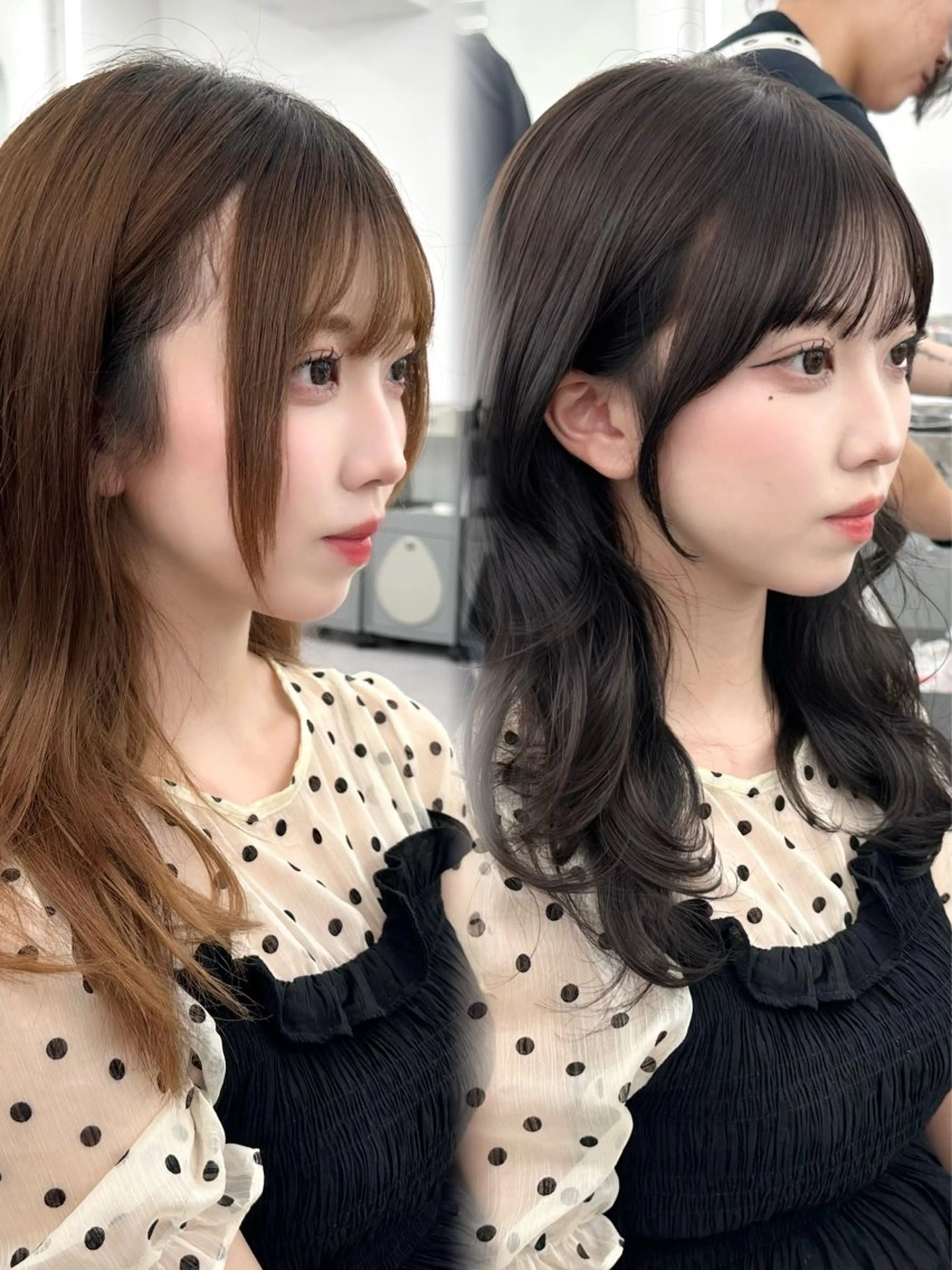 セミロング カット ヘアカラー トリートメント ヘッドスパ ヘアセット 前髪顔まわりカット 🌈中村海聖のヘアスタイル