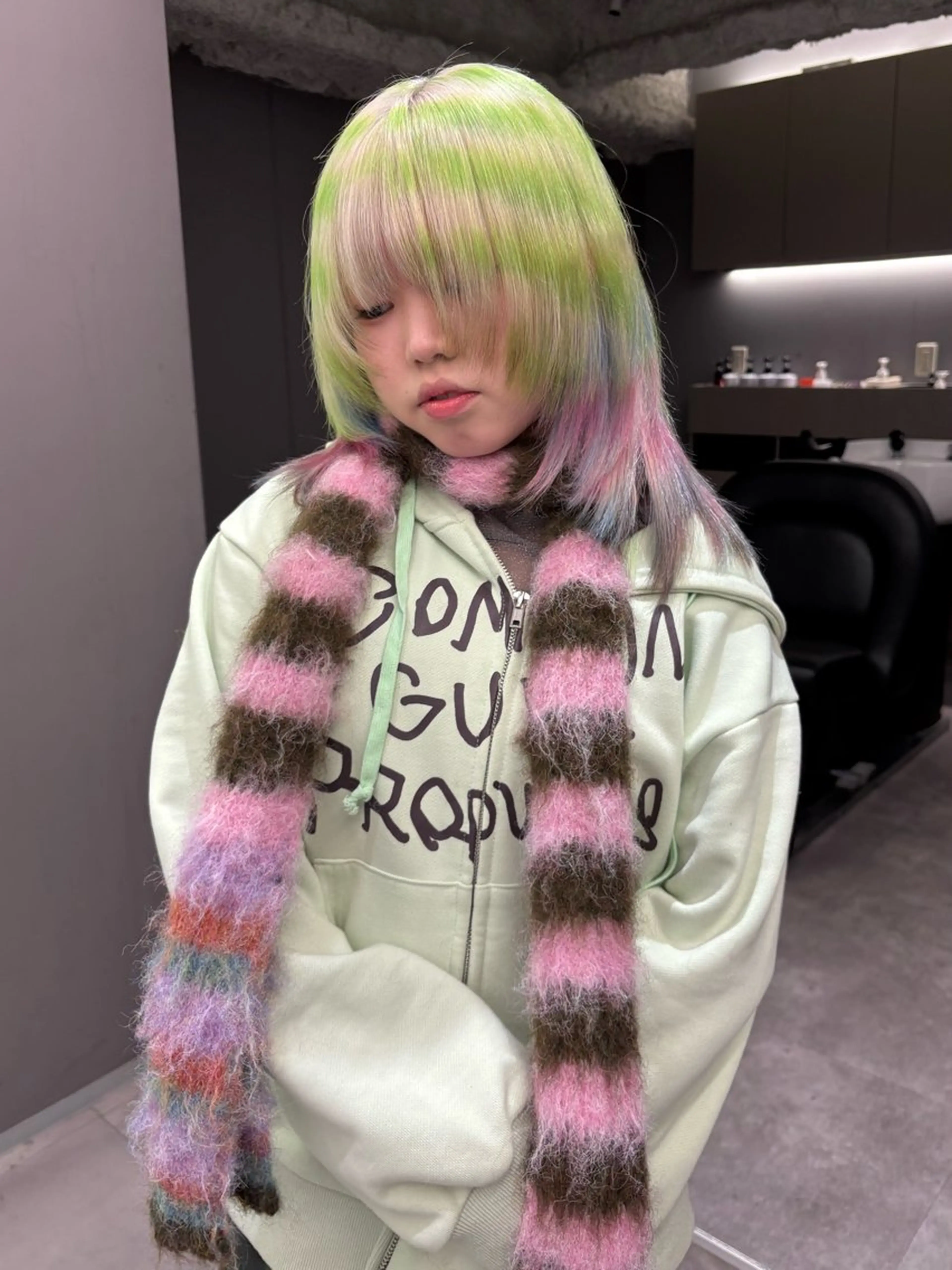 ミディアム カラー デザインカラー ヘアカラー 名古屋/デザイン/ ブリーチ/松井亮磨のヘアスタイル