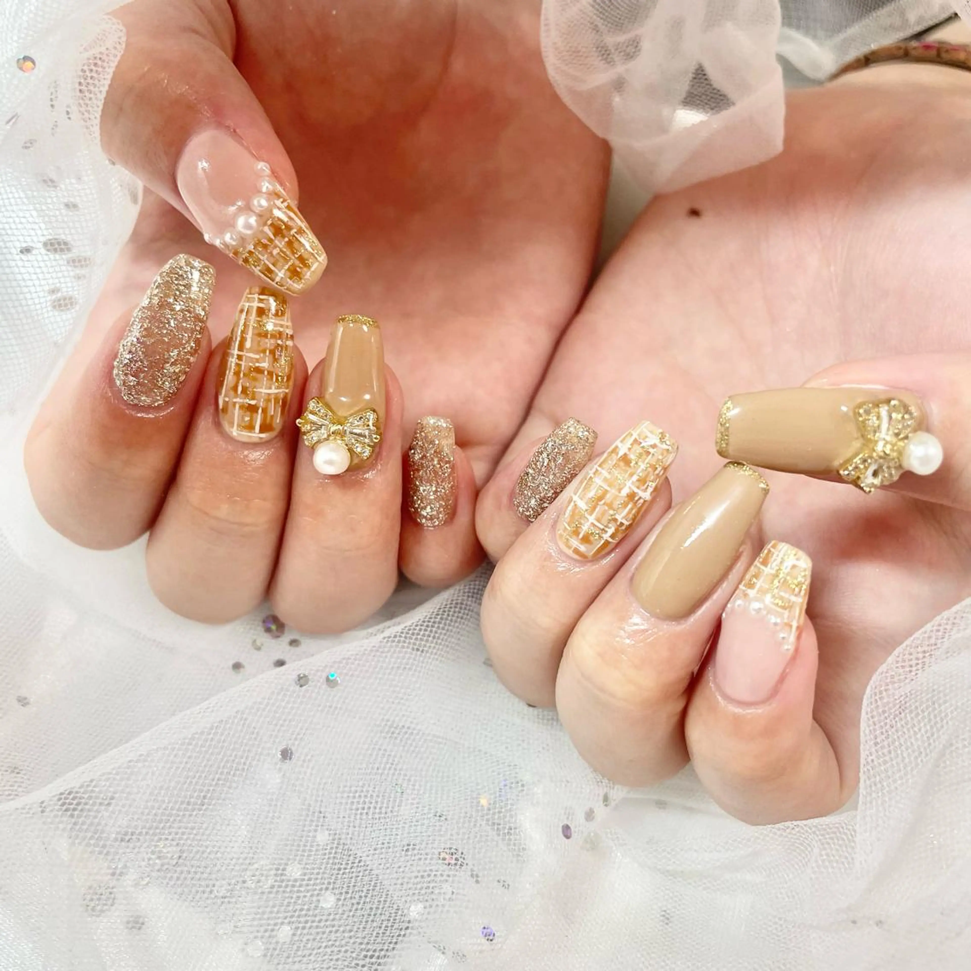 ネイル ツイードネイル 🎀AYAKO 🎀中韓ネイルのネイルデザイン