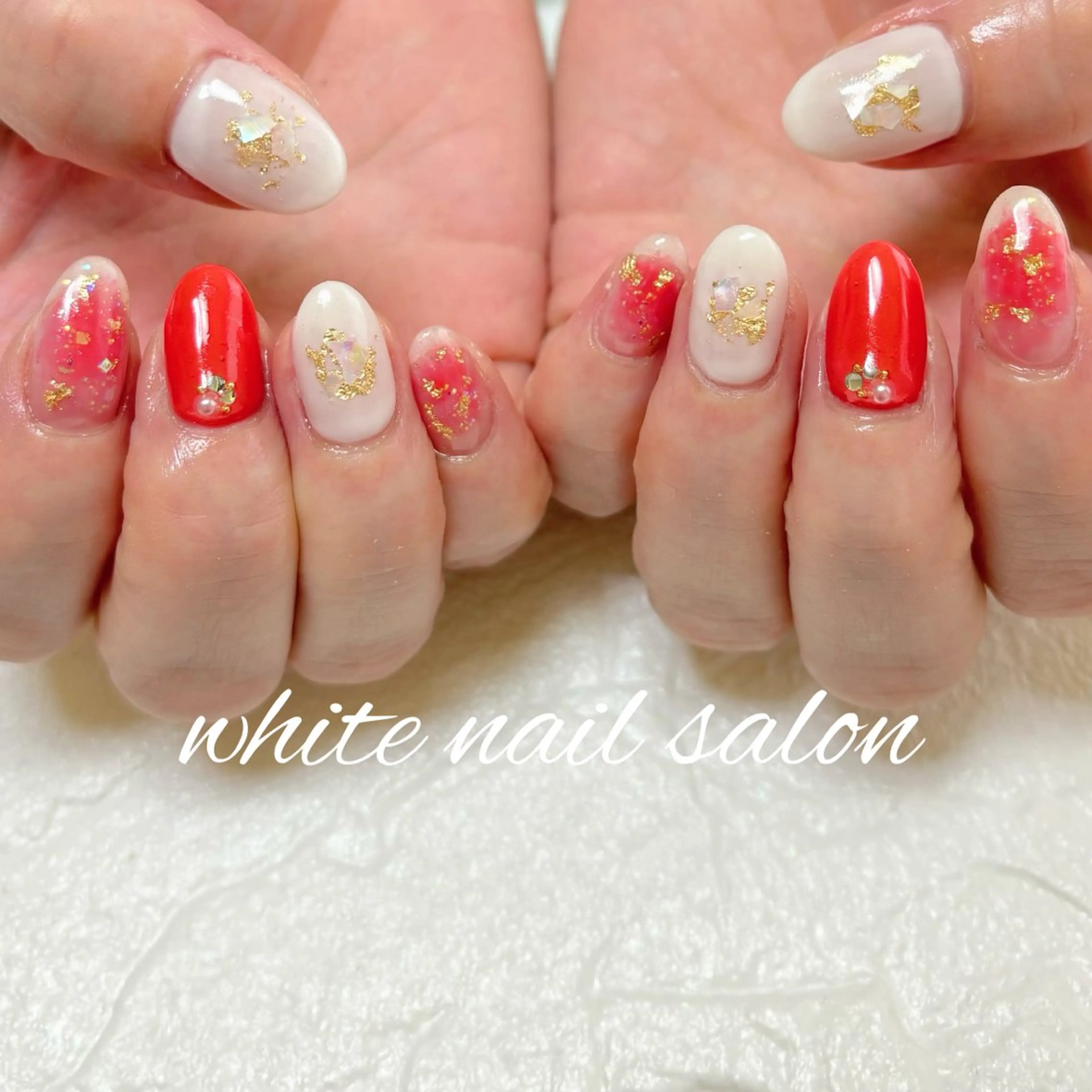 ネイル ホワイト ハンドネイル white nail salonのネイルデザイン