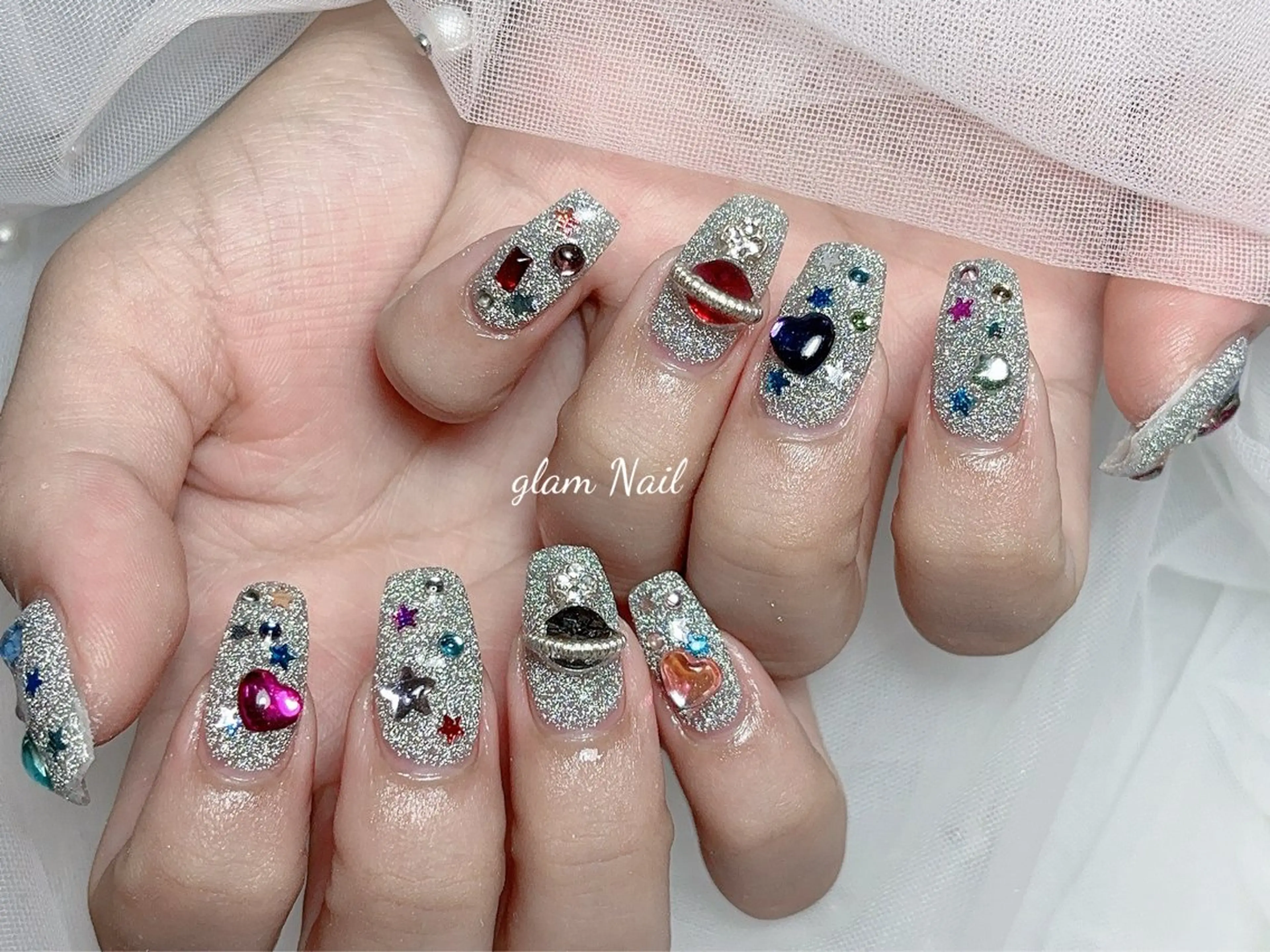 ネイル エツメ💅 長さだし🎀デザインのネイルデザイン