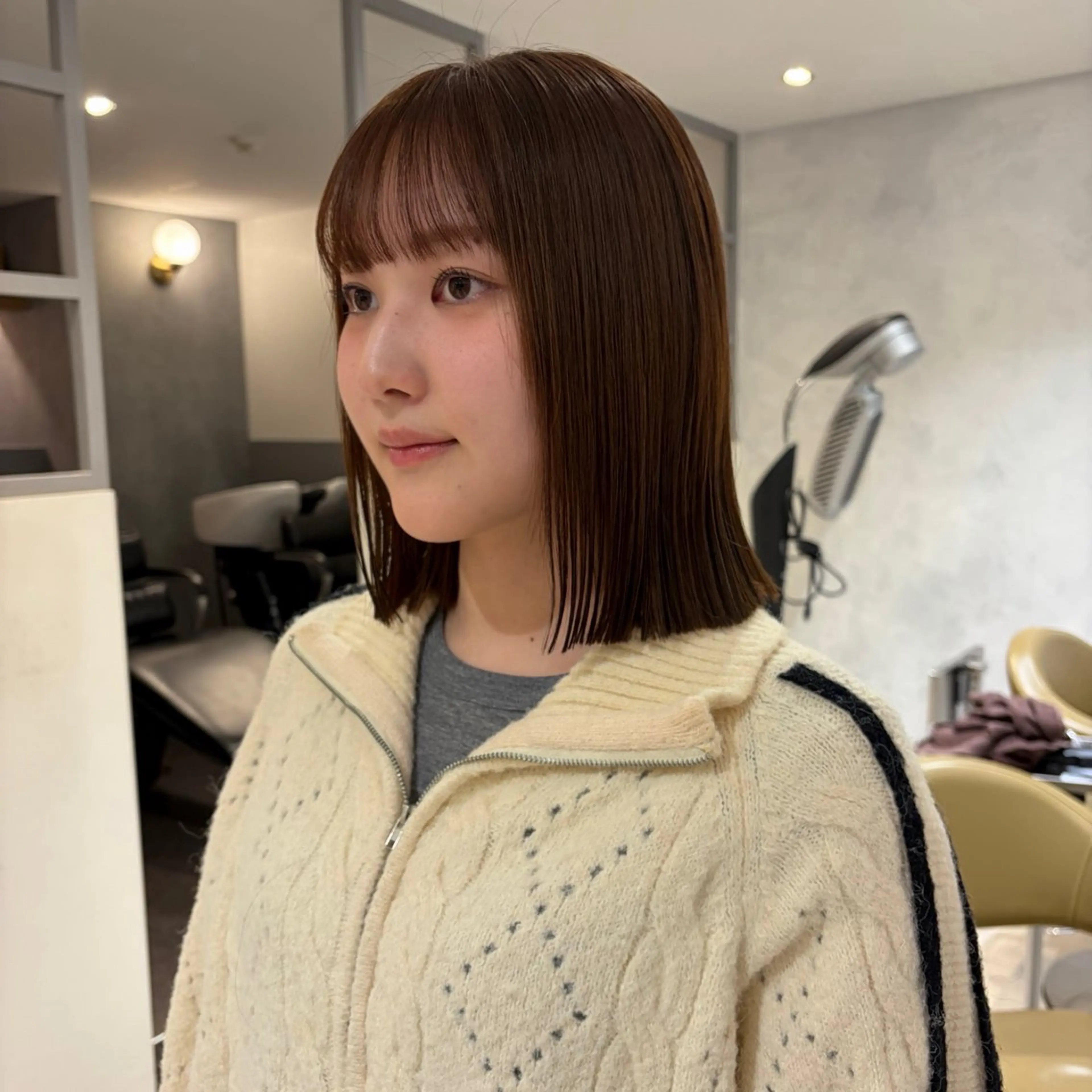 ミディアム カラー カット ヘアカラー トリートメント 🦖ミニボブ/ボブ /MOEKA🦕のヘアスタイル