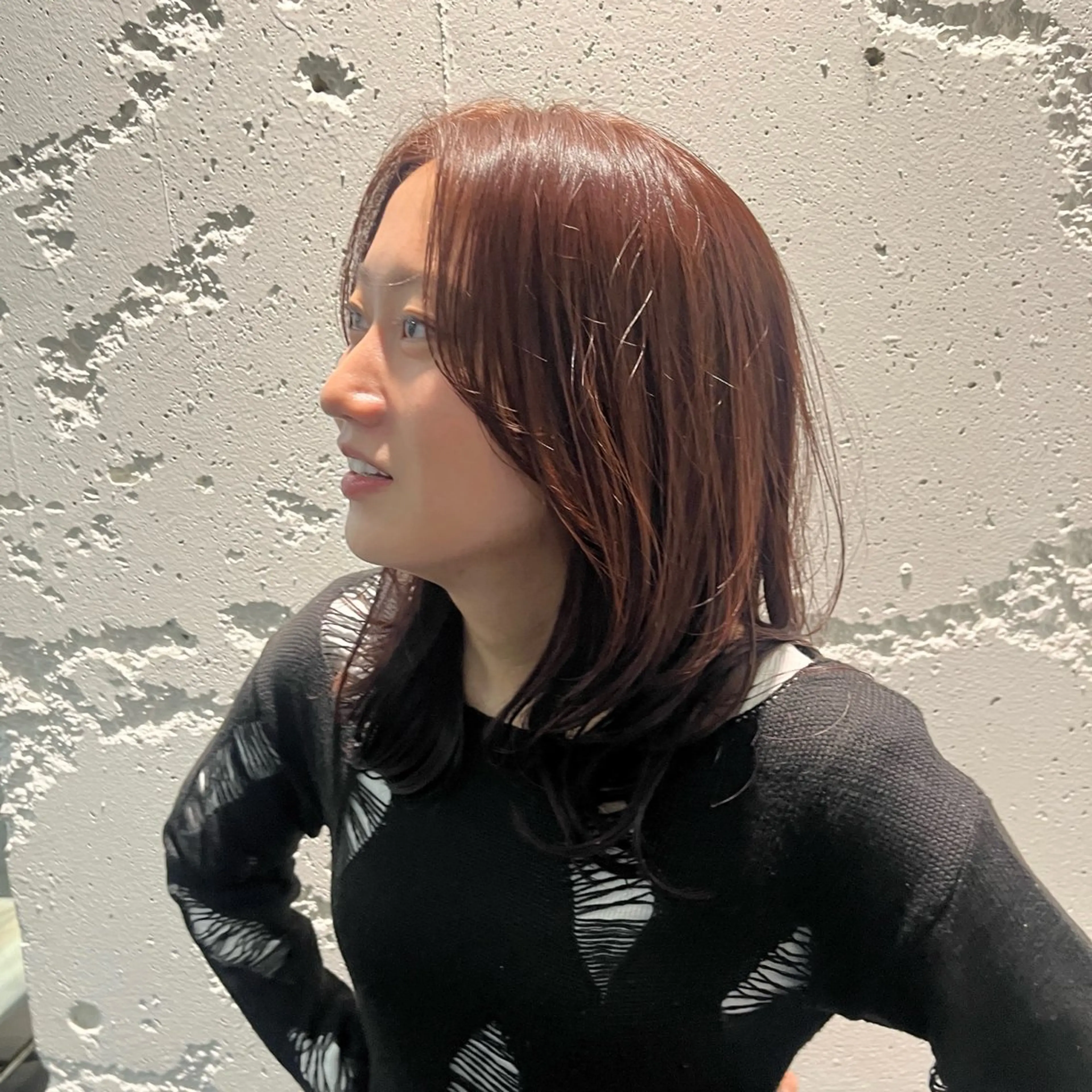 ミディアム カラー 本田 茜のヘアスタイル