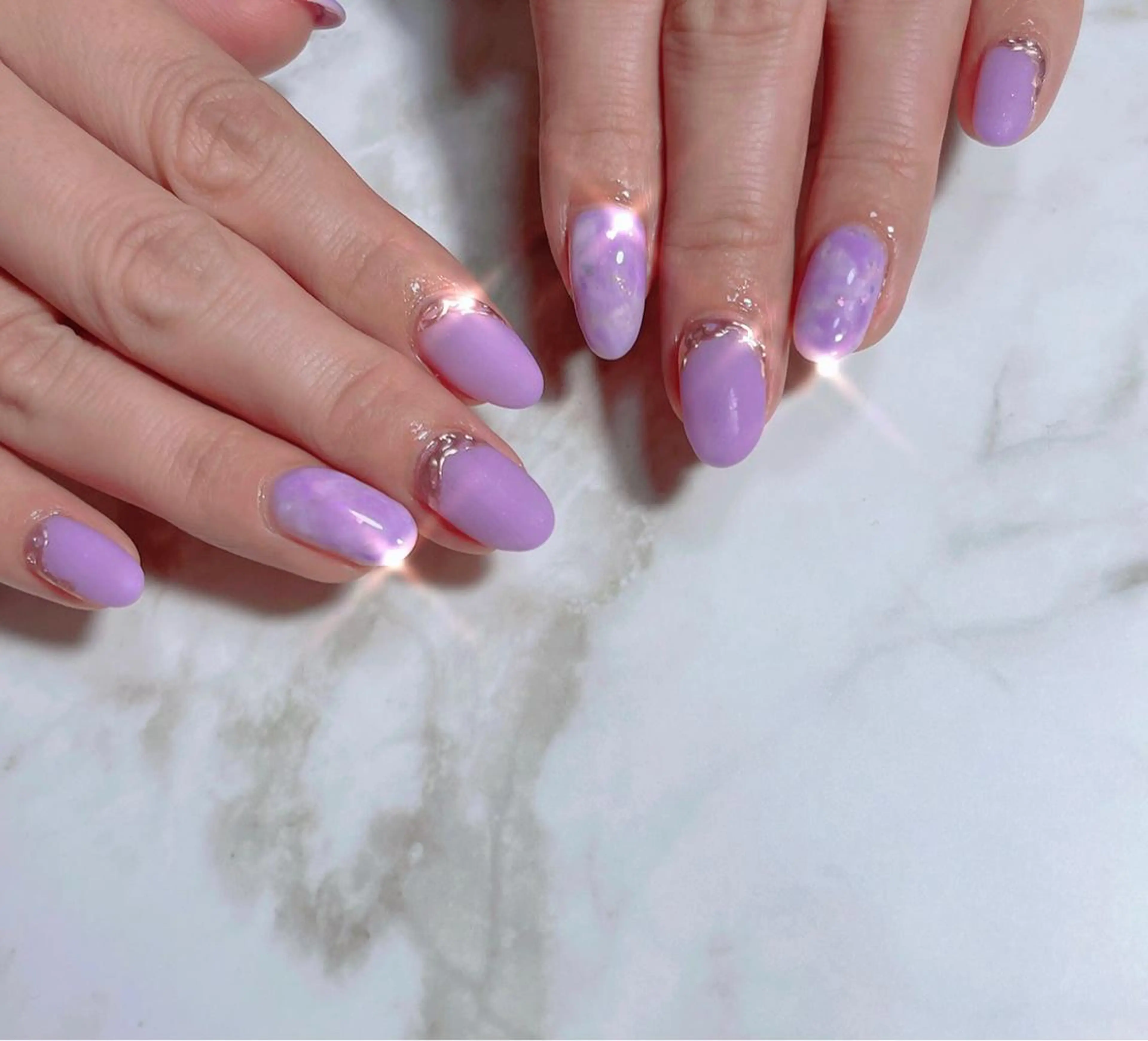 ネイル 大理石ネイル(マーブル) マットネイル ハンドネイル Kayo 💅のネイルデザイン
