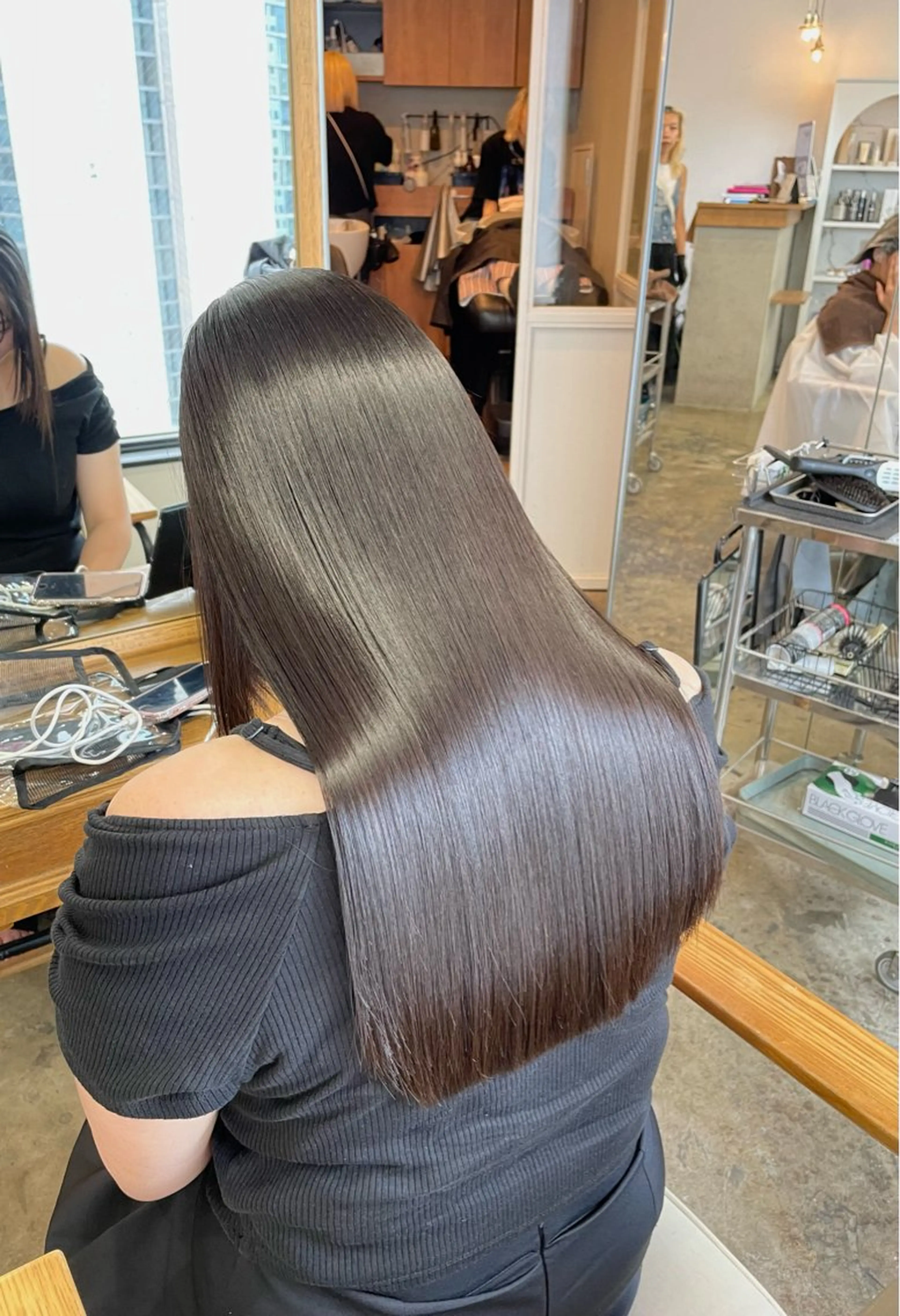 ロング タマシロカリン 艶カラー/レイヤーのヘアスタイル