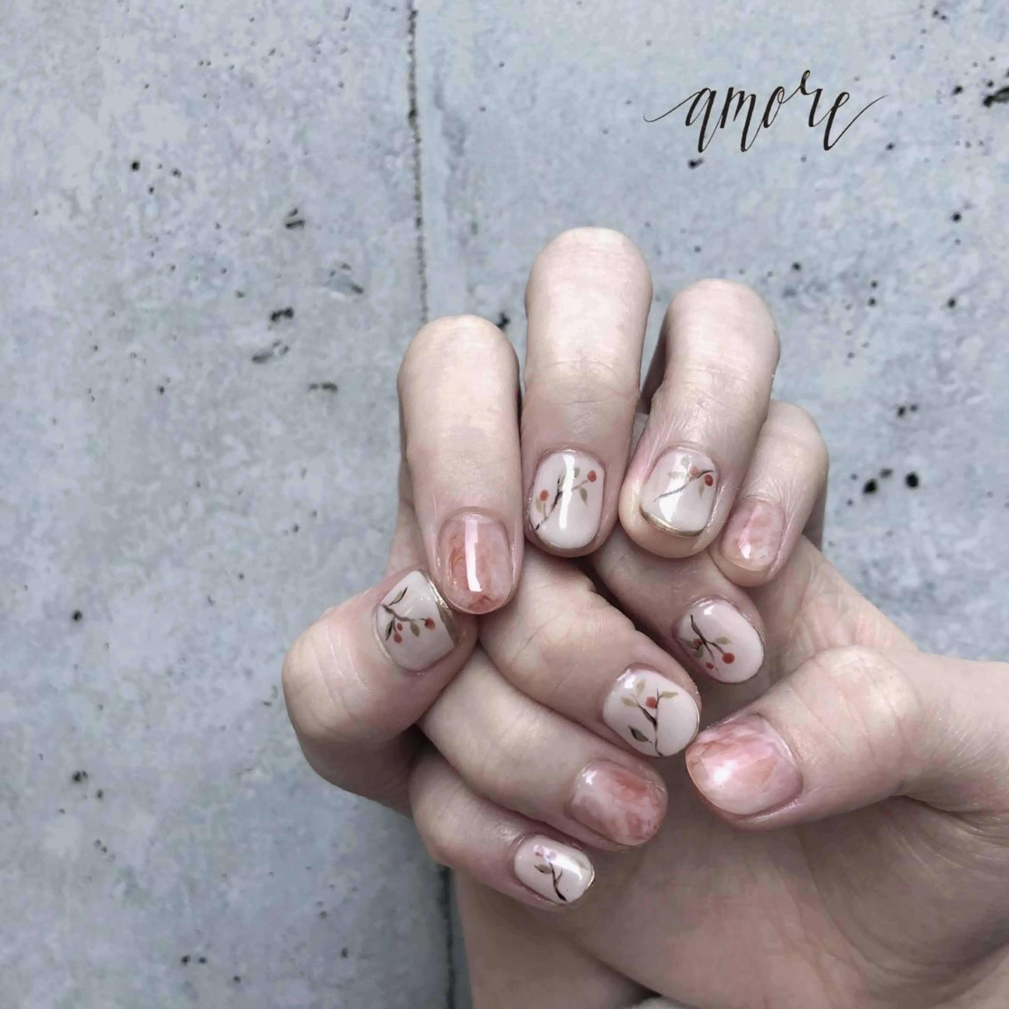 ネイル アートネイル フレンチネイル ジェルネイル ニュアンスネイル 冬ネイル You kyehwaのネイルデザイン