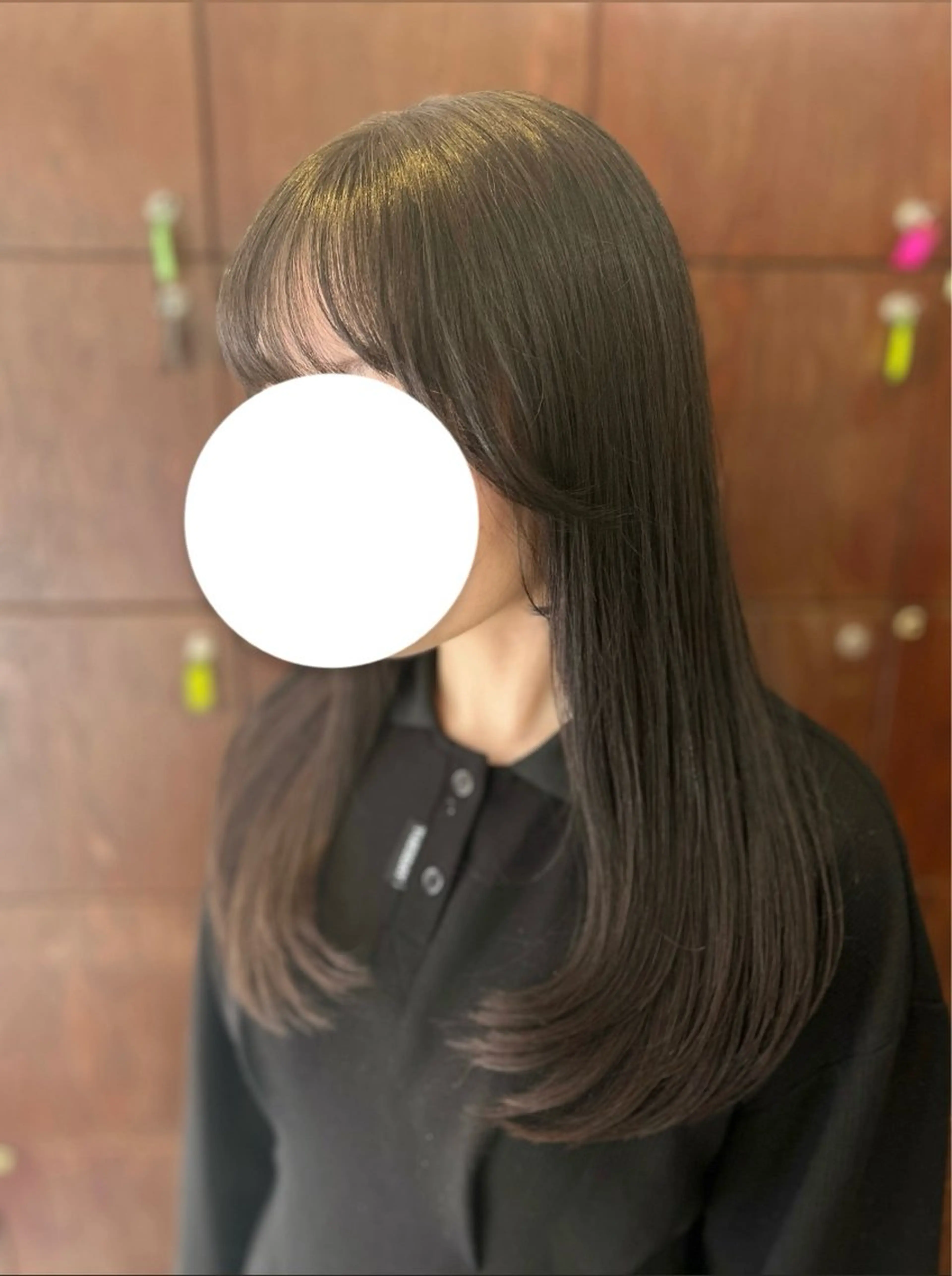 ロング 天使の羽バング・フェザーバング レイヤーカット ロング 💜ひな💜縮毛矯正 /透明感/韓国ヘアのヘアスタイル