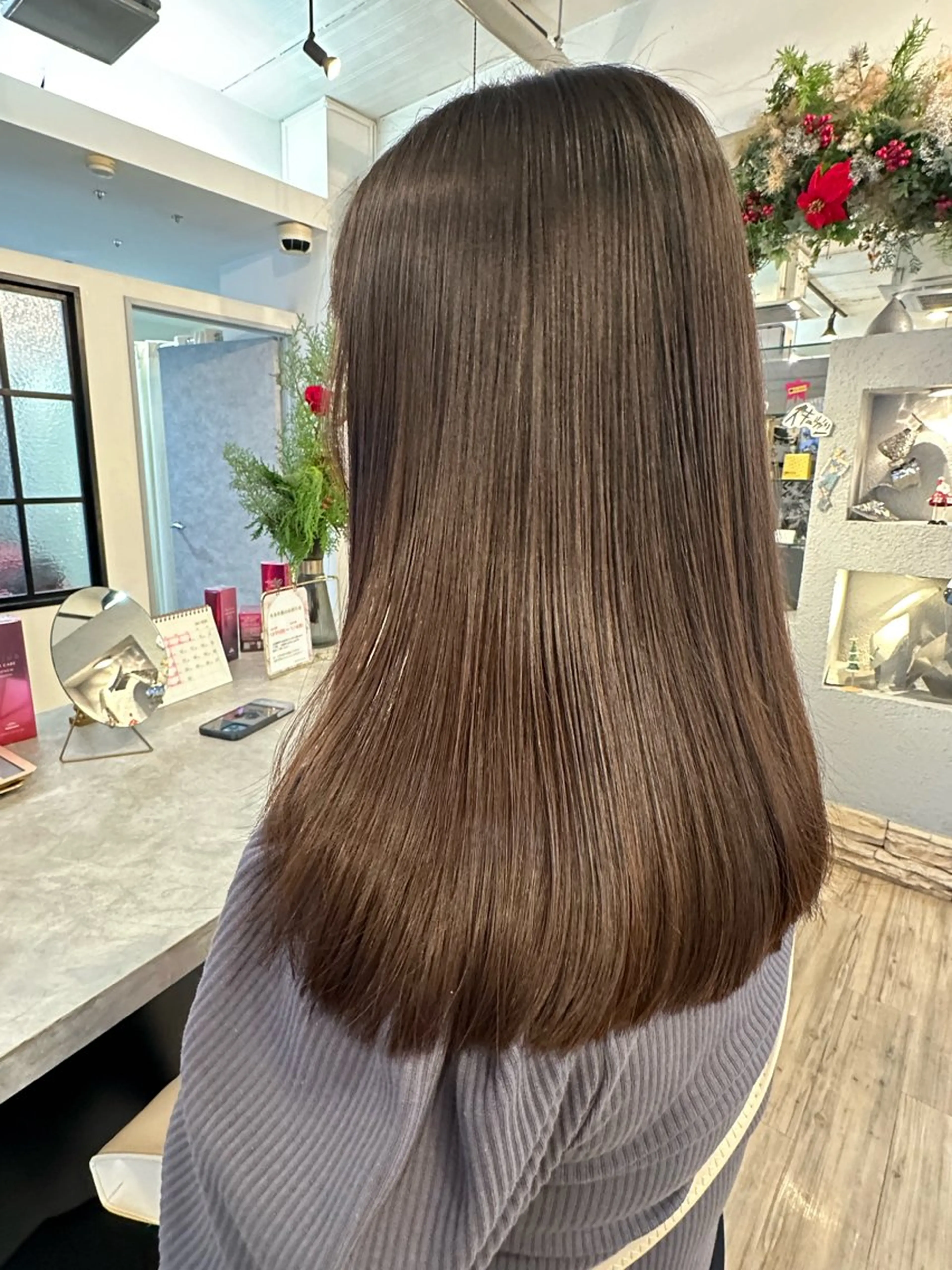 ロング 縮毛矯正 カット 縮毛矯正 sato ayaka ｜透明感カラー🫧のヘアスタイル