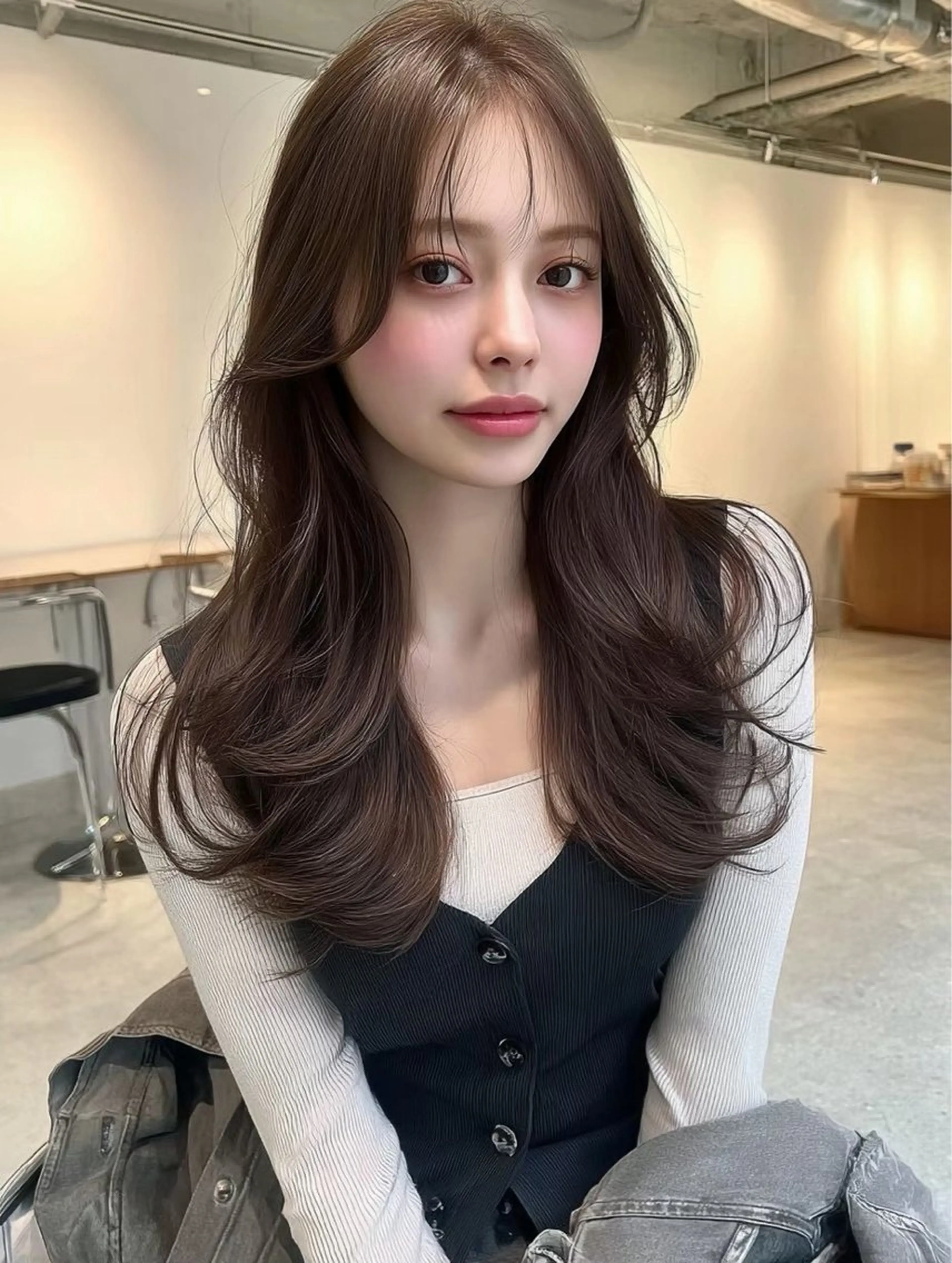 セミロング 髪質改善 韓国風ヘア トリートメント ヘアカラー トリートメント 韓国ヘア/透明感カラ ー/梅田/ayanoのヘアスタイル