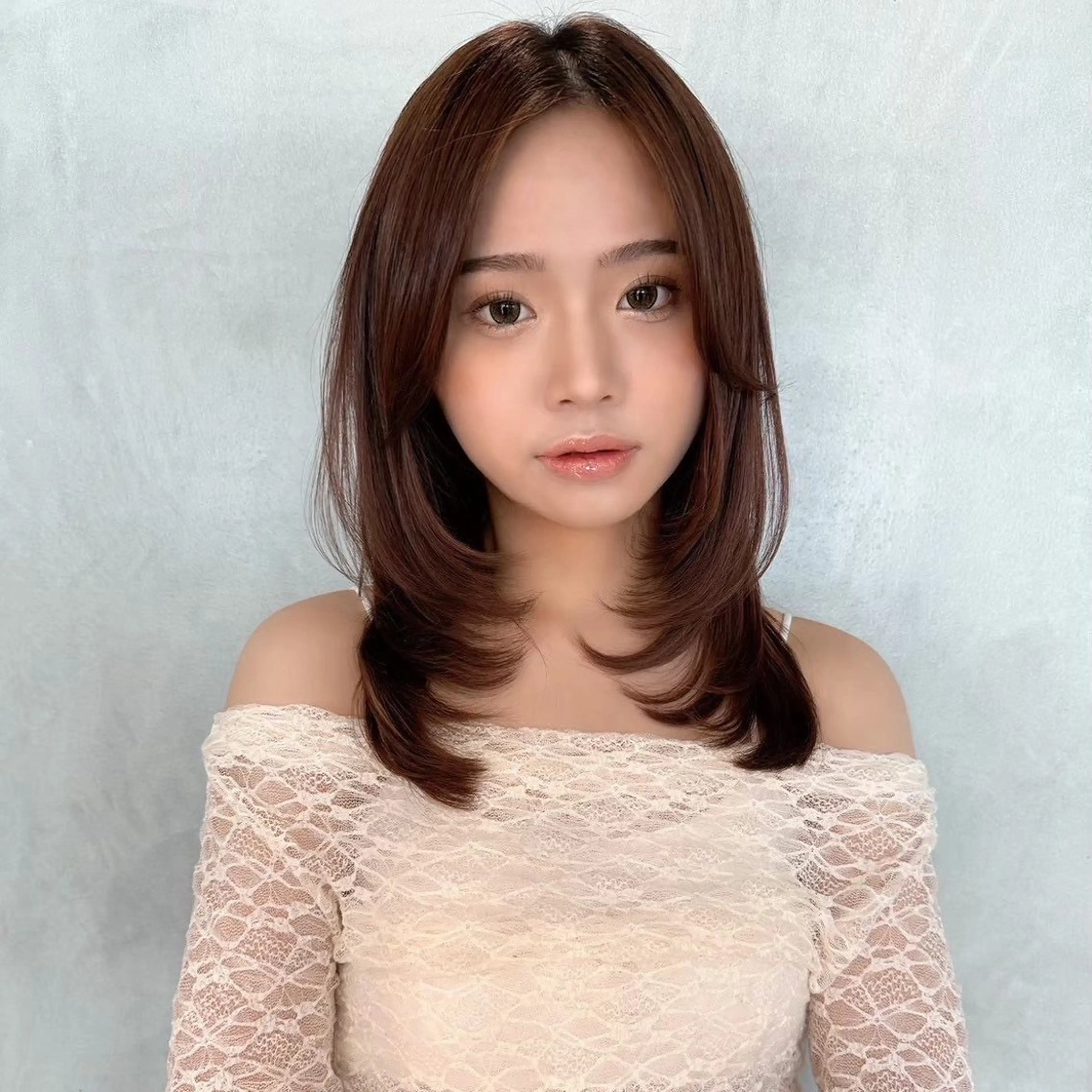 ミディアム 韓国ヘア/美髪矯正/ Haruna🦋のヘアスタイル