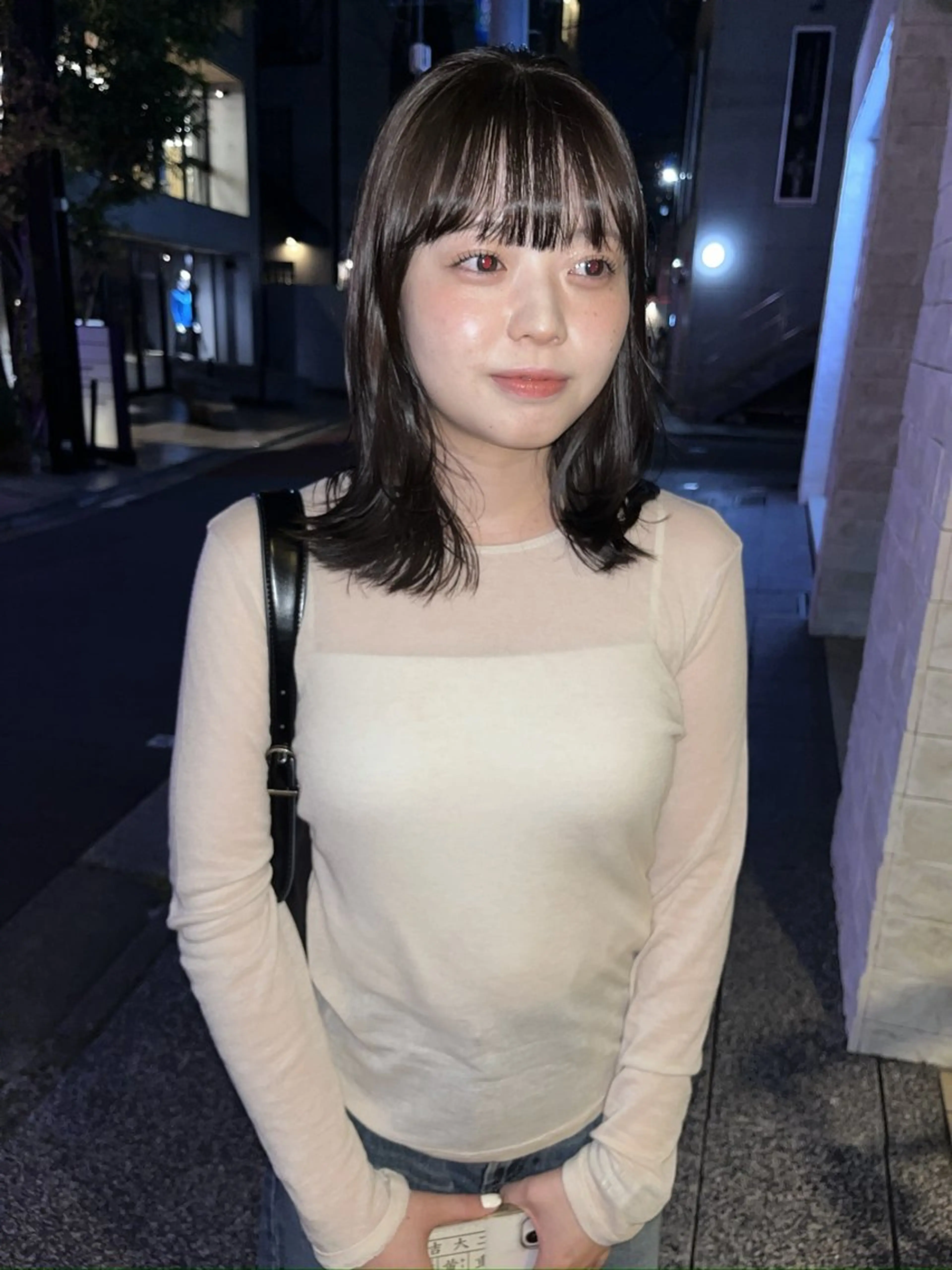 セミロング カラー カット ヘアカラー トリートメント 赤み消しカラー/ オリーブ/トモキのヘアスタイル