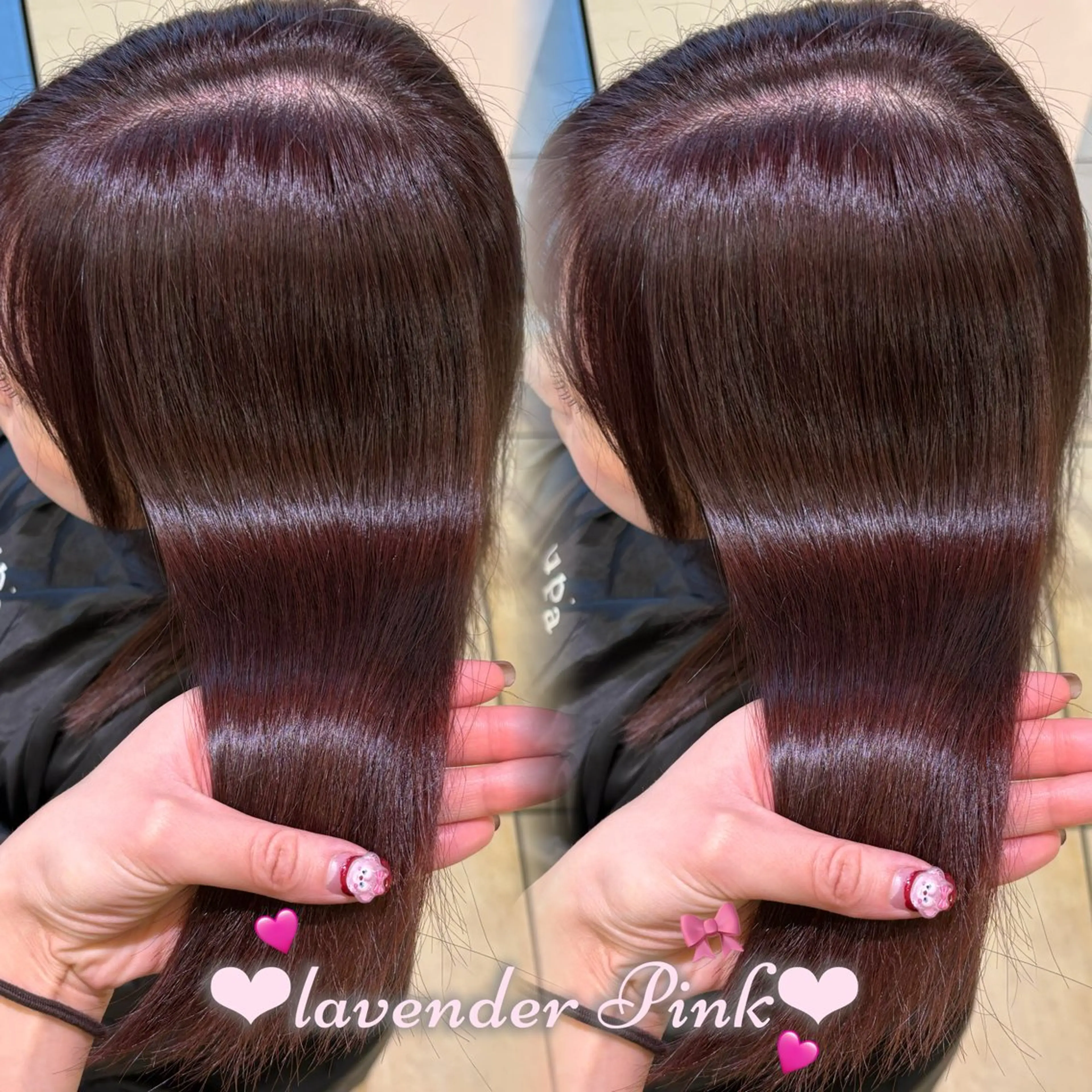 ロング カラー ブリーチ ダブルカラー ラベンダーカラー ラベンダーピンク ブリーチなしカラー ヘアカラー トリートメント 新宿/透明感カラー /韓国ヘアKANA♡のヘアスタイル