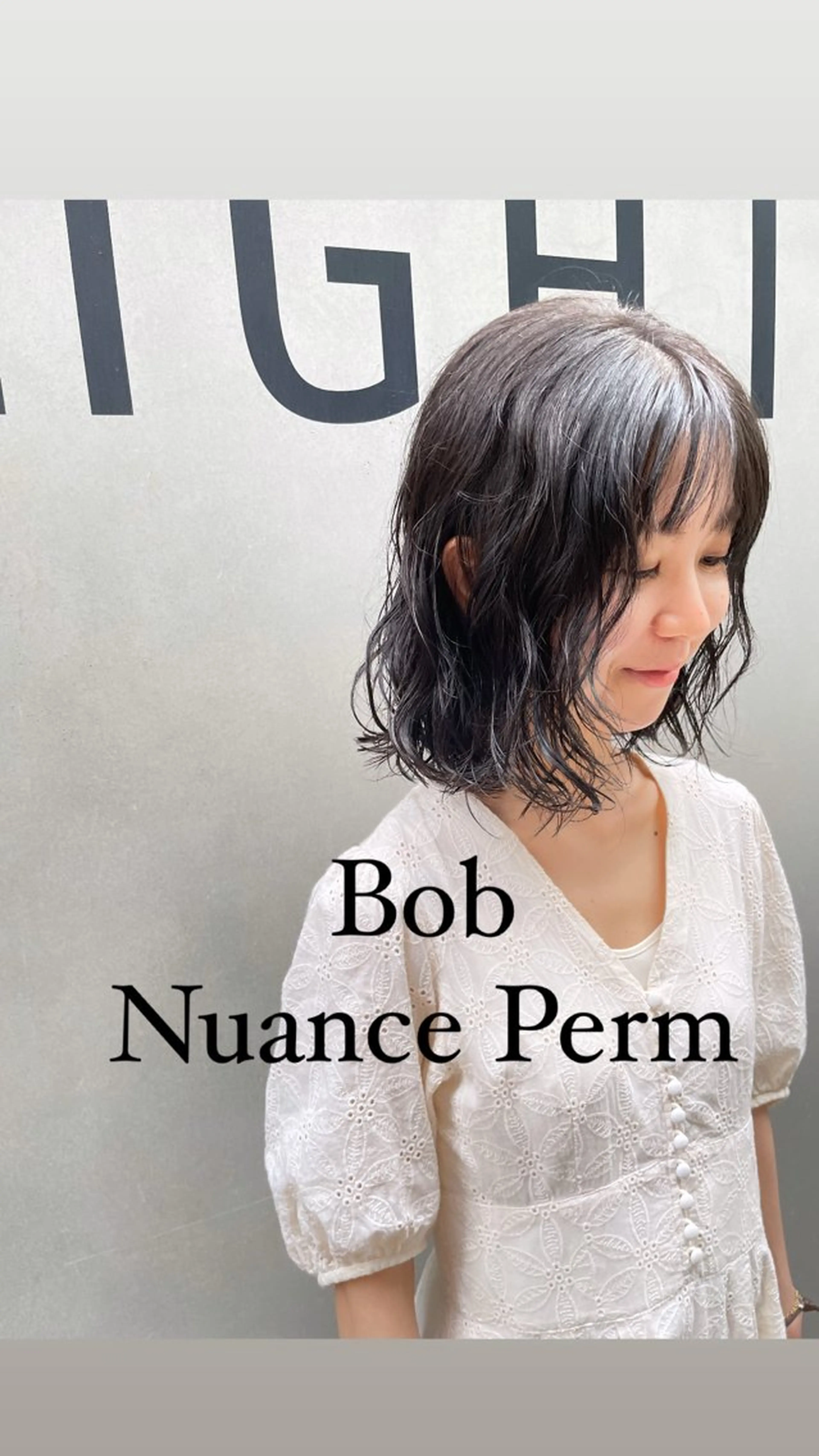 ミディアム パーマ ミディアムパーマ ボブ 暖色カラー/パラッと Bob/モエのヘアスタイル