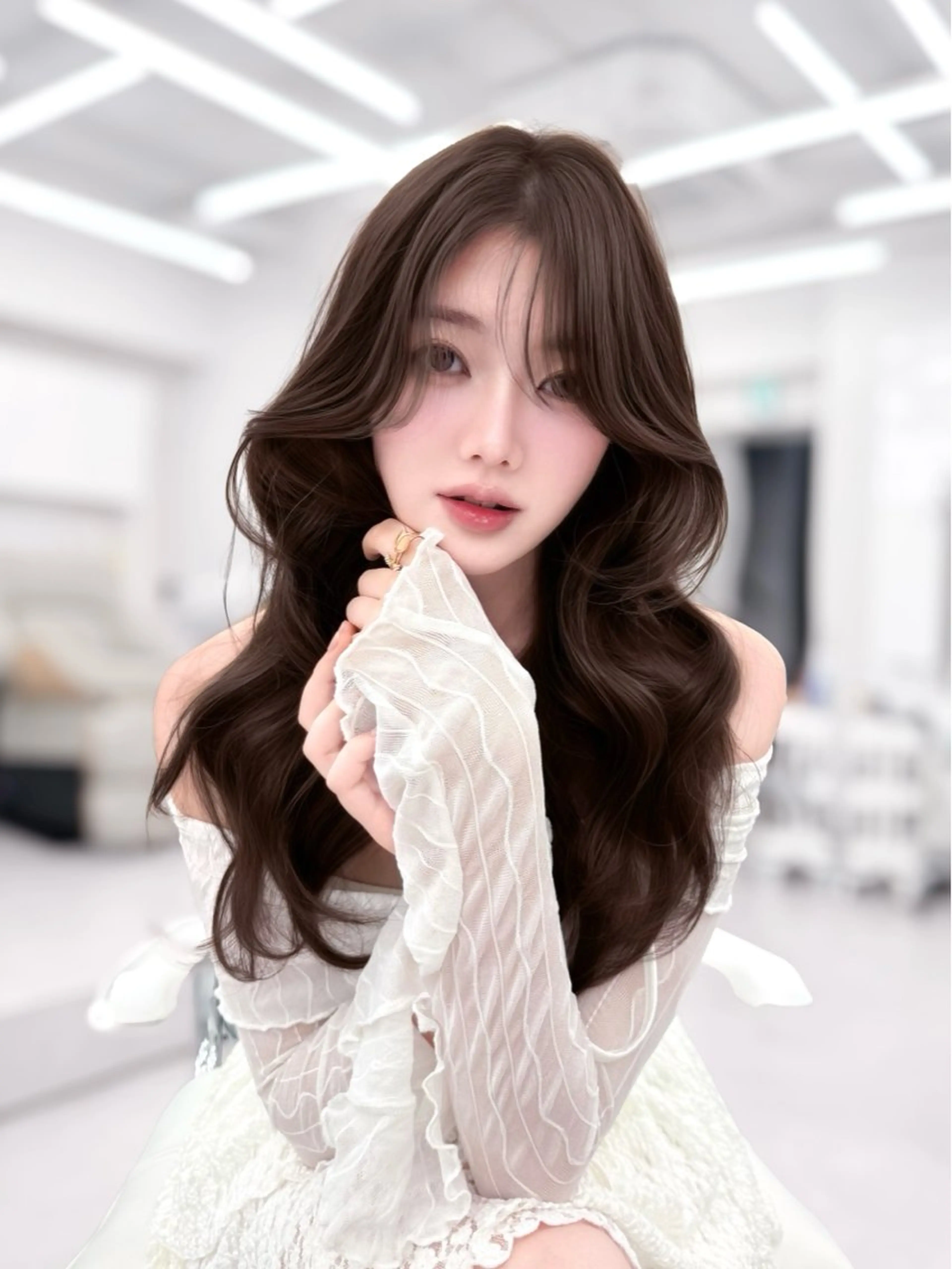 ロング カラー カット ヘアカラー トリートメント 韓国ガーリーヘア🎀 Sayaka🤍のヘアスタイル