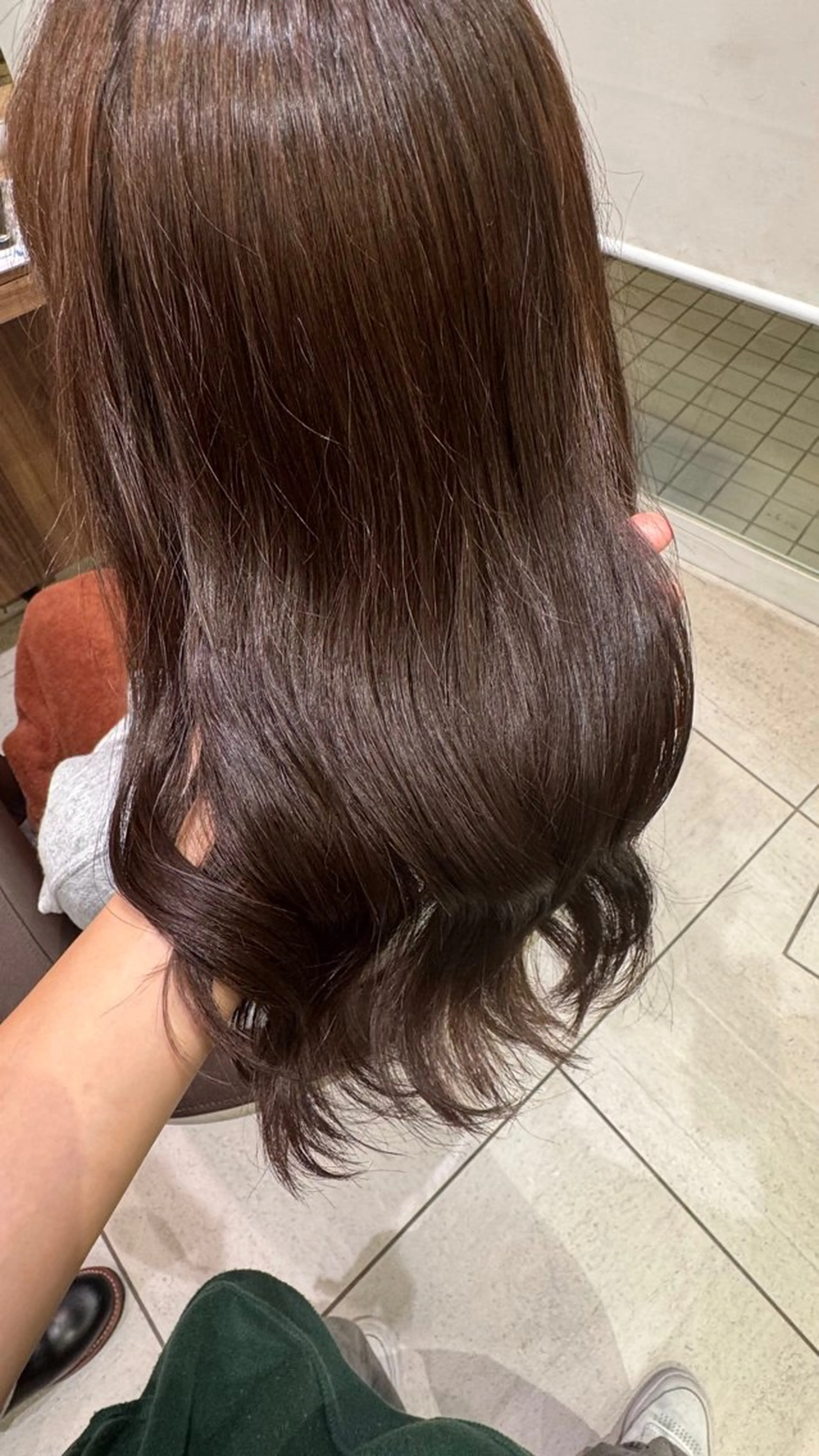 セミロング オレンジブラウン ヘアカラー 薮押 いづみのヘアスタイル