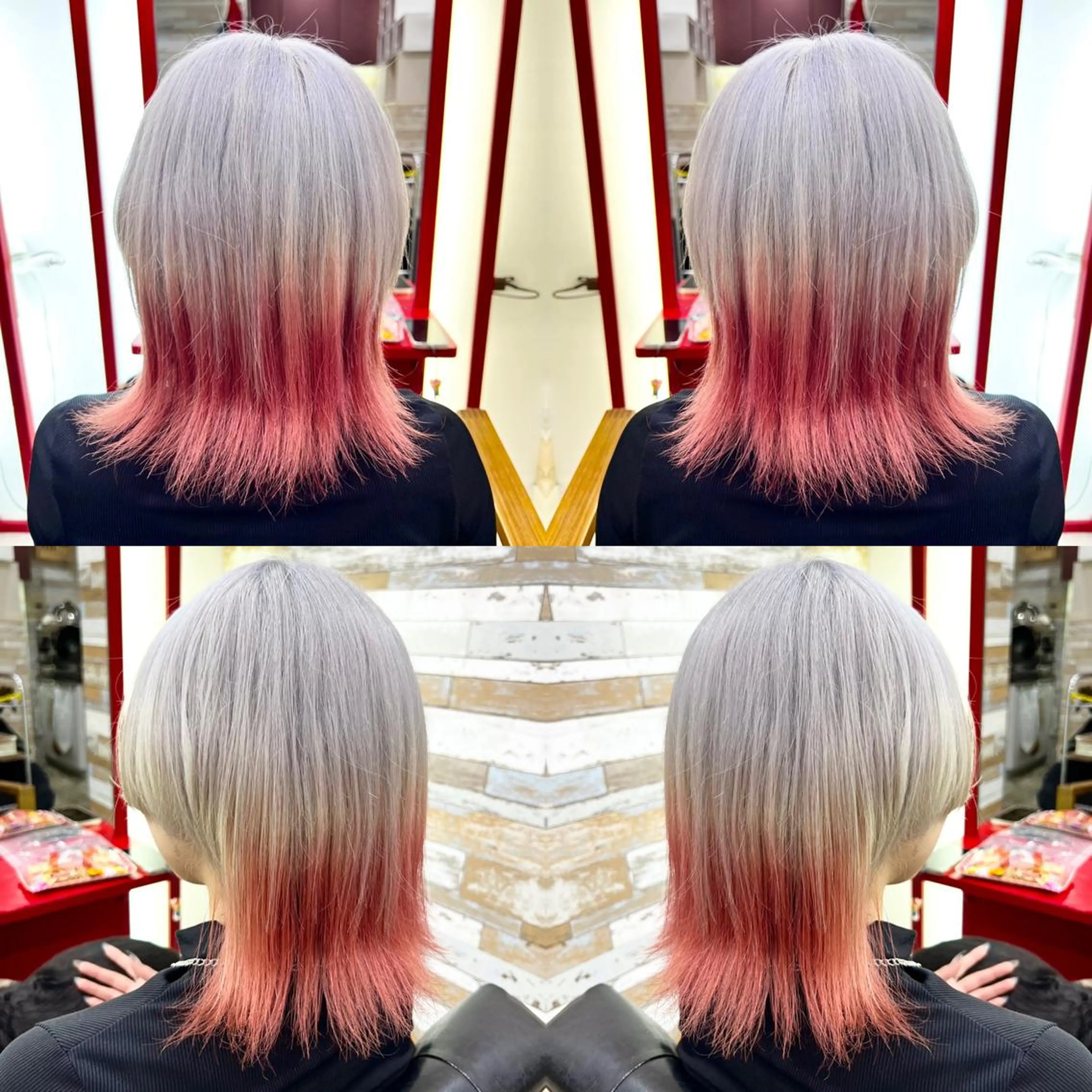 ミディアム カラー ヘアカラー トリートメント 🌈推し色派手髪 ハイトーンShinのヘアスタイル