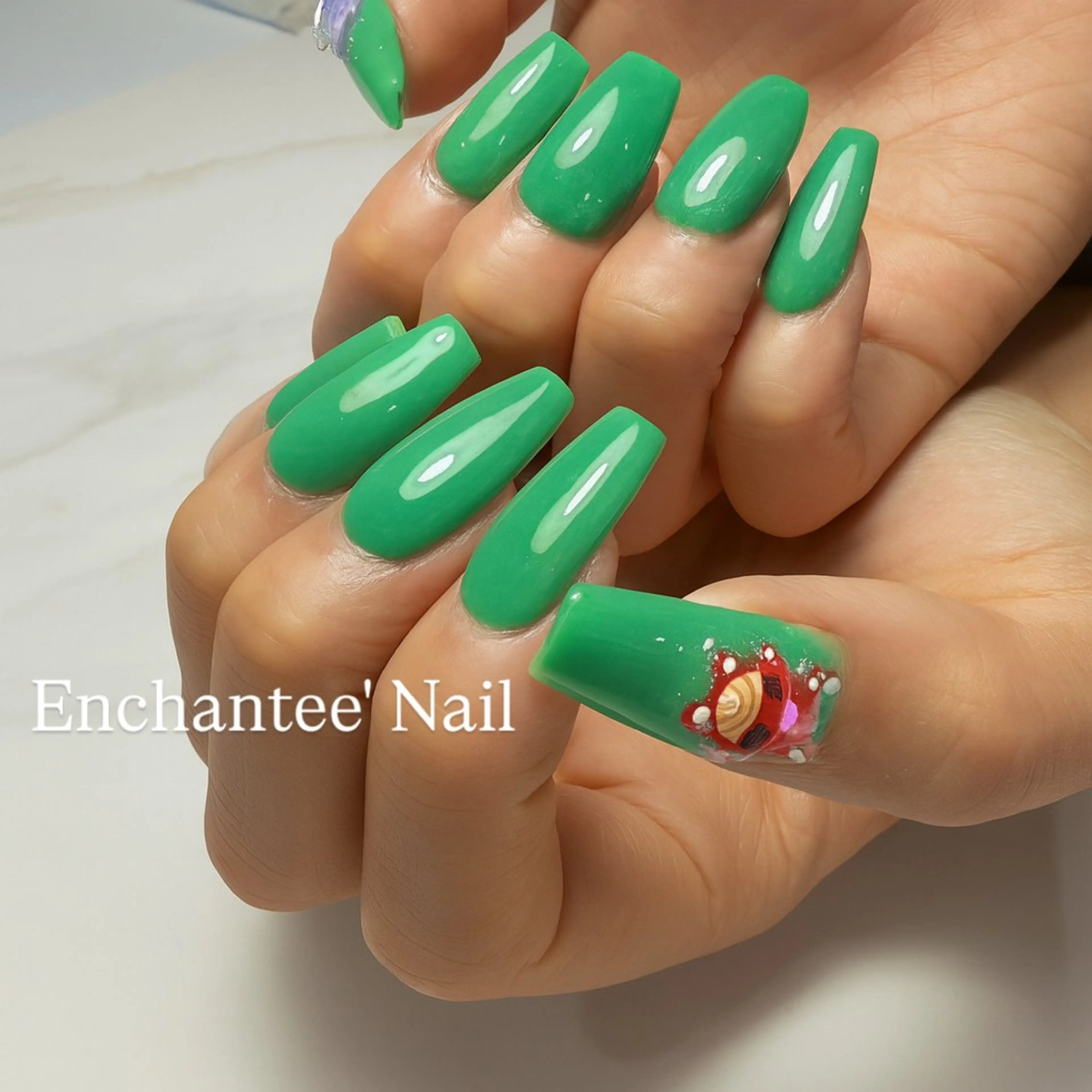 スカルプワンカラー🧡🩵オフ込み💅の写真