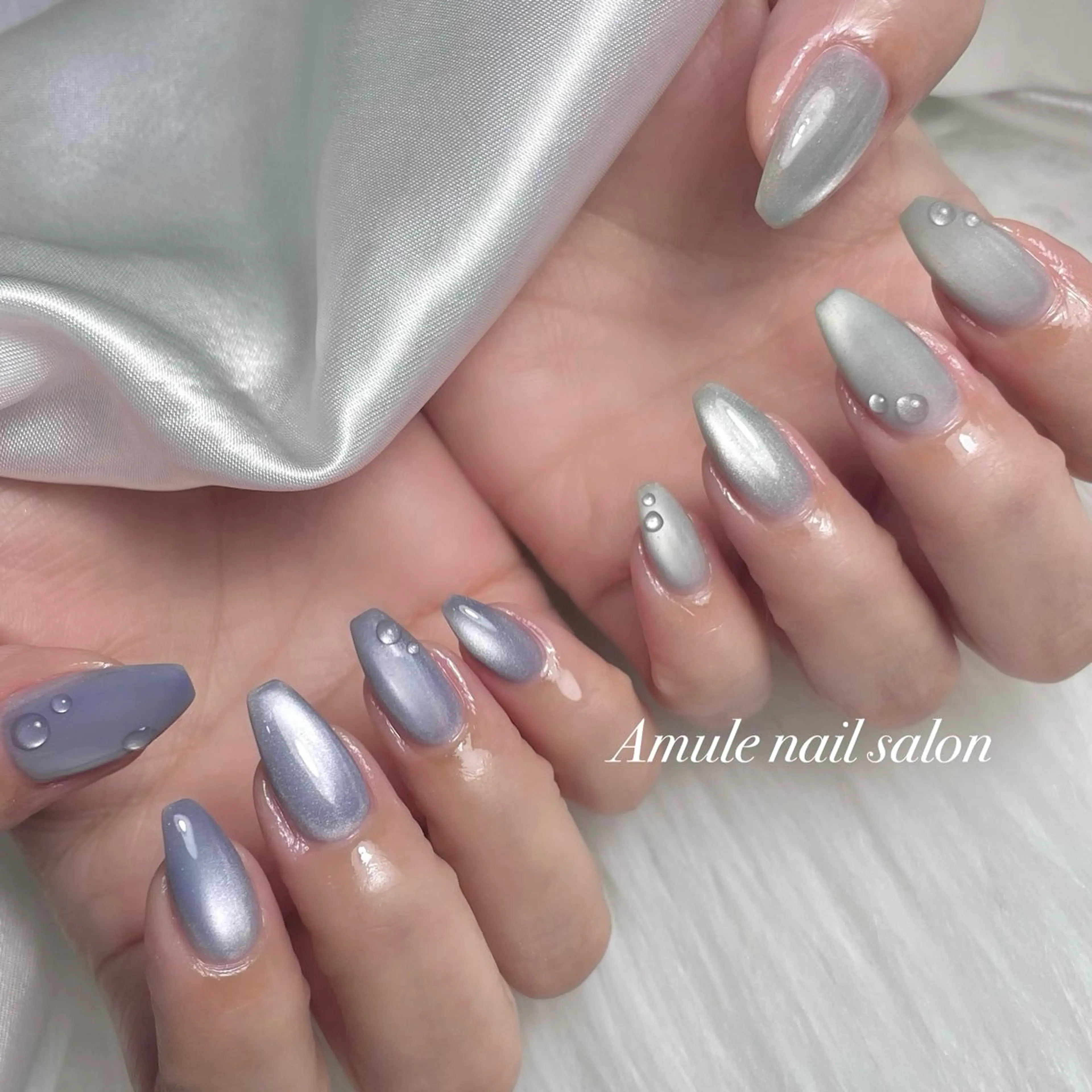 ネイル アートネイル マグネットネイル マットネイル ハンドネイル Amule nailsalonのネイルデザイン