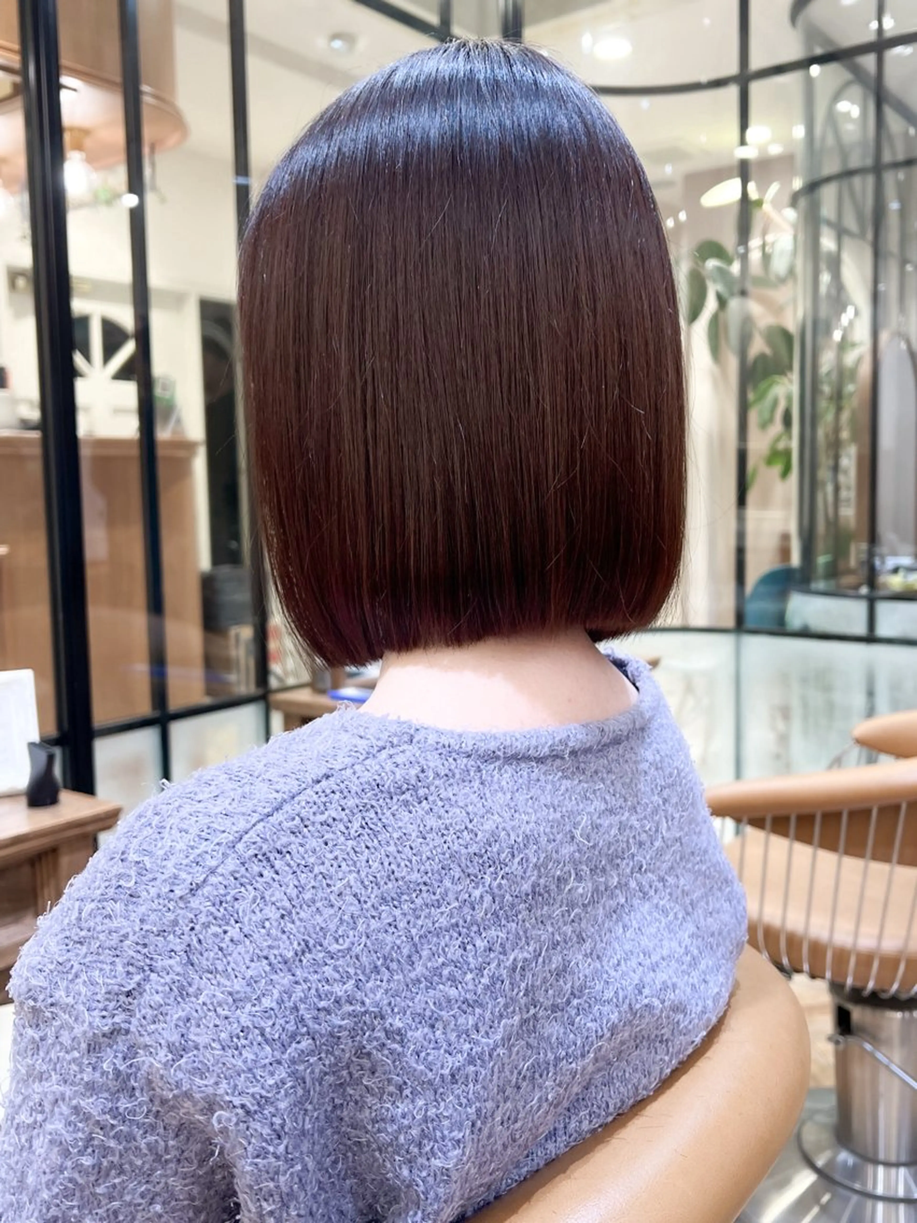 ショート カラー ボブ/巻ける縮毛矯正 /韓国レイヤーはなのヘアスタイル