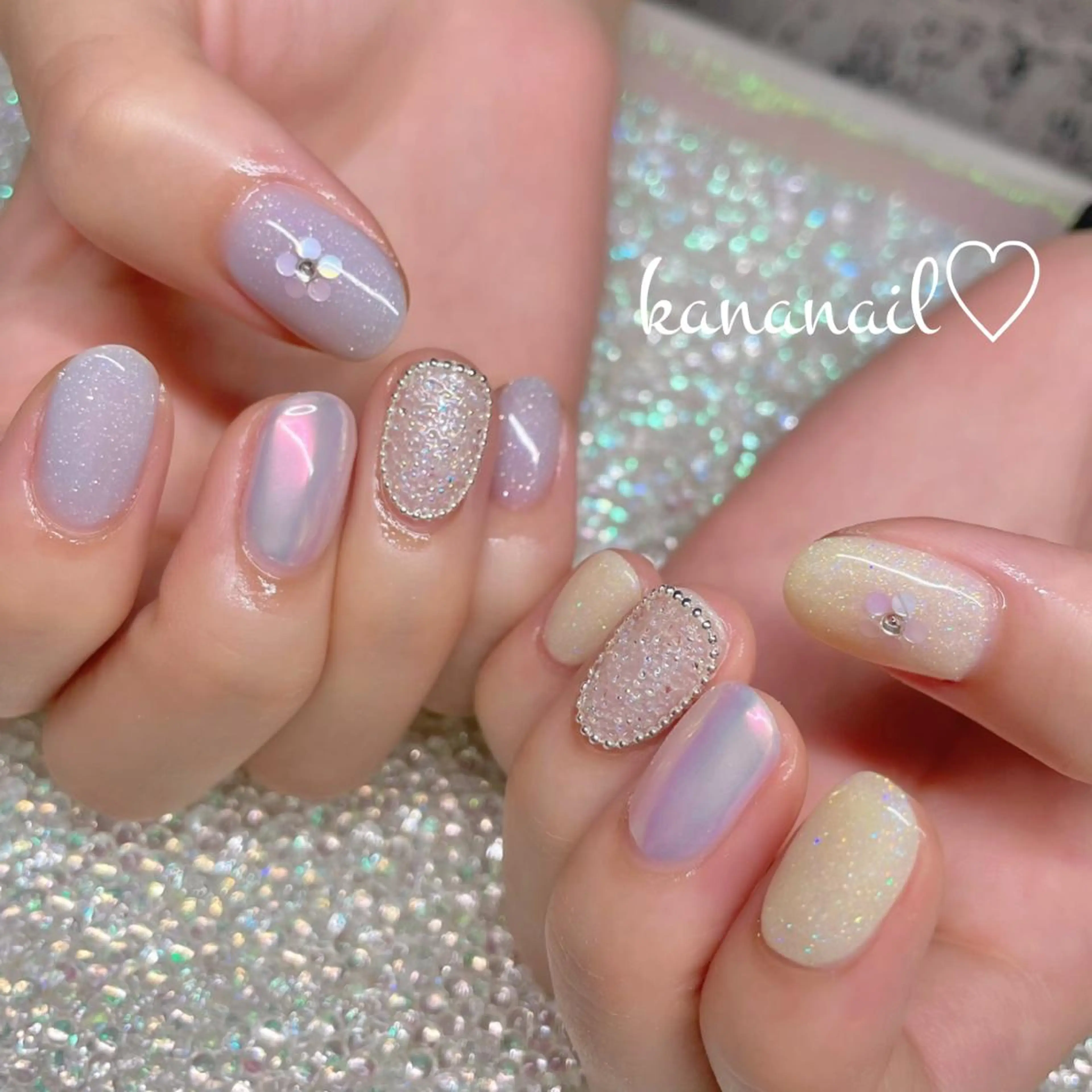 ネイル アートネイル 成人式 入学式 フラワーネイル ジェルネイル kananail ♡のネイルデザイン