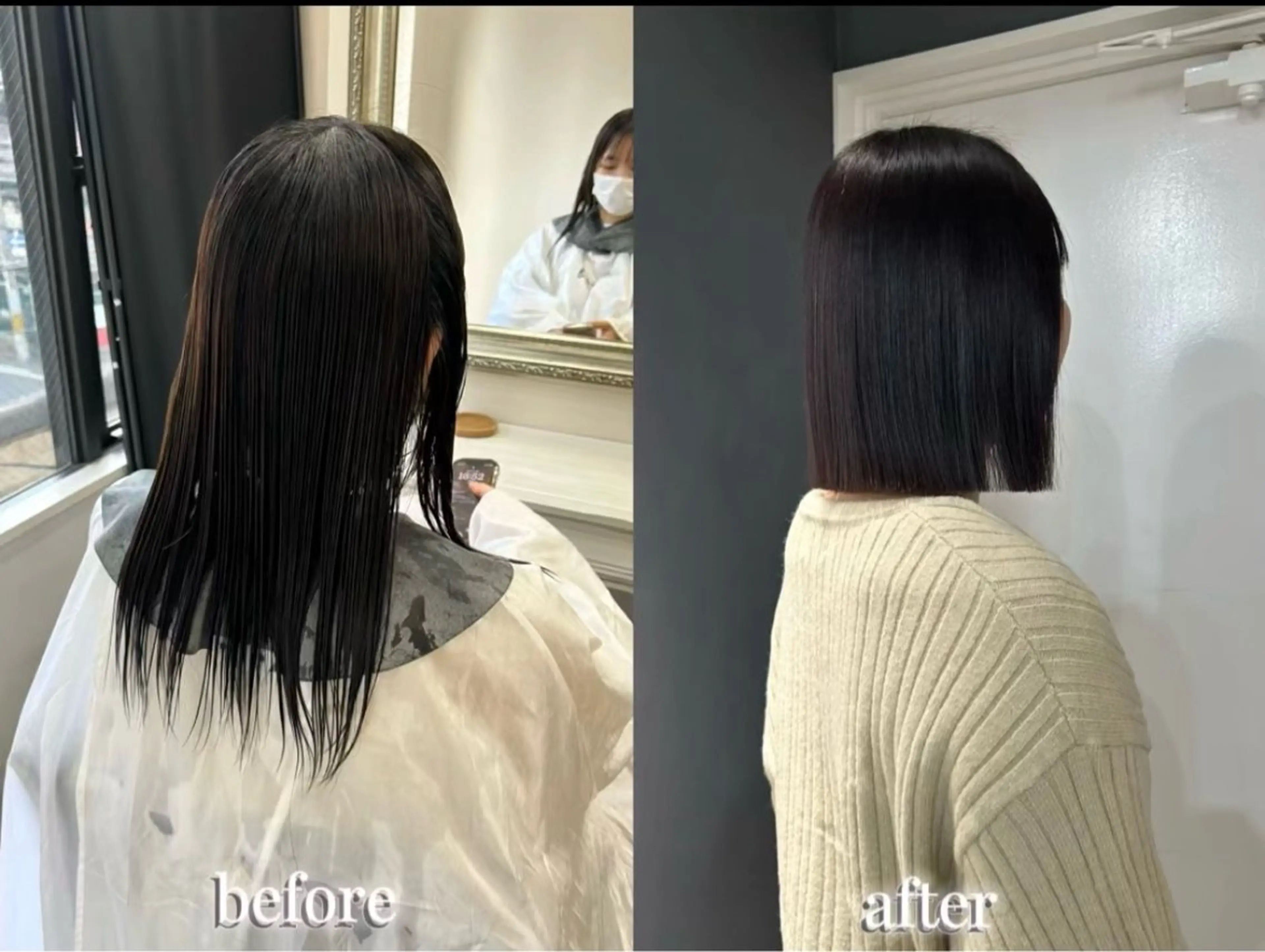 ショート ボブ カット ヘアカラー えり 堀江/ボブ /レイヤー/艶髪のヘアスタイル