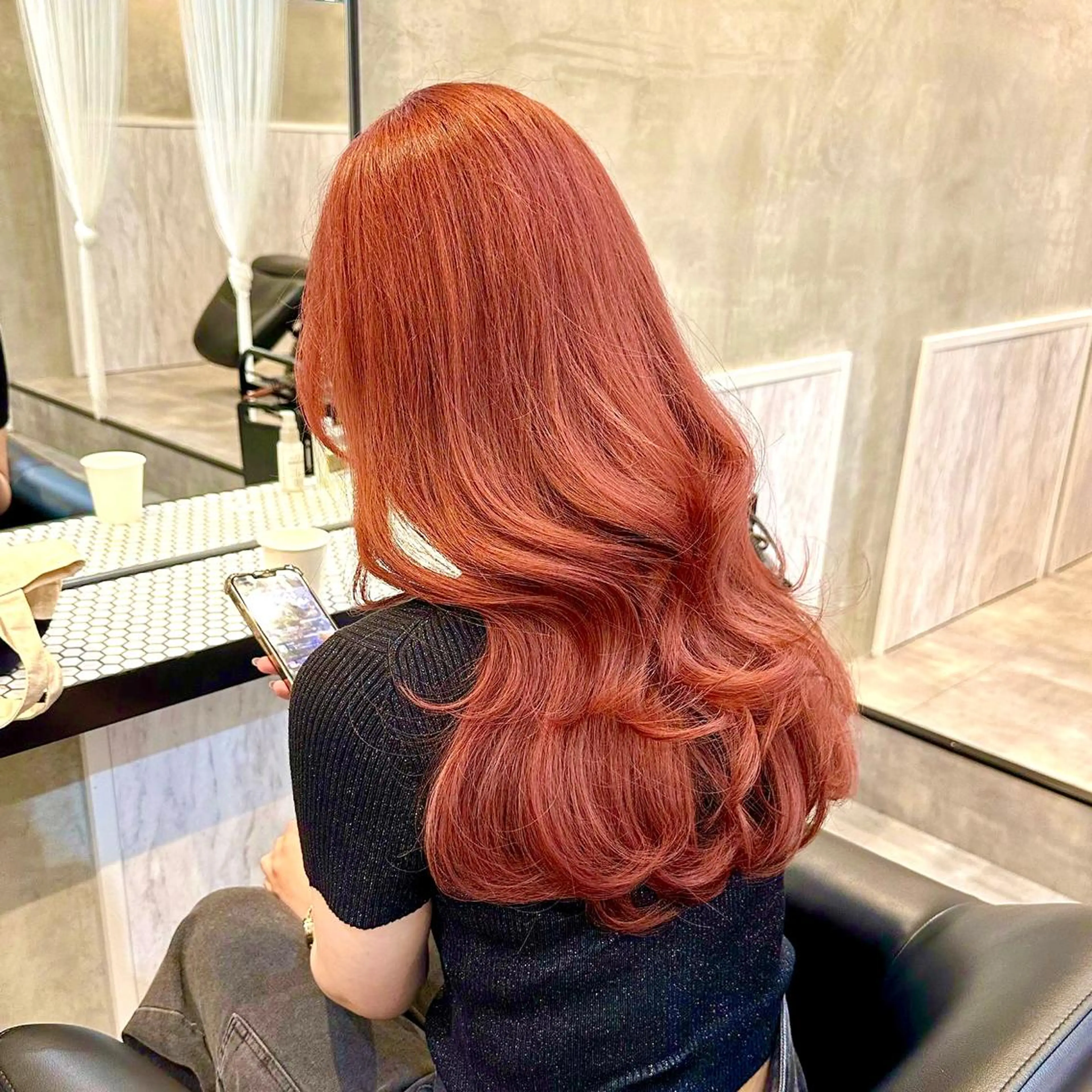 セミロング カット ヘアカラー トリートメント 🌹ハッシュカット、 レイヤー韓国ヘア🌹のヘアスタイル