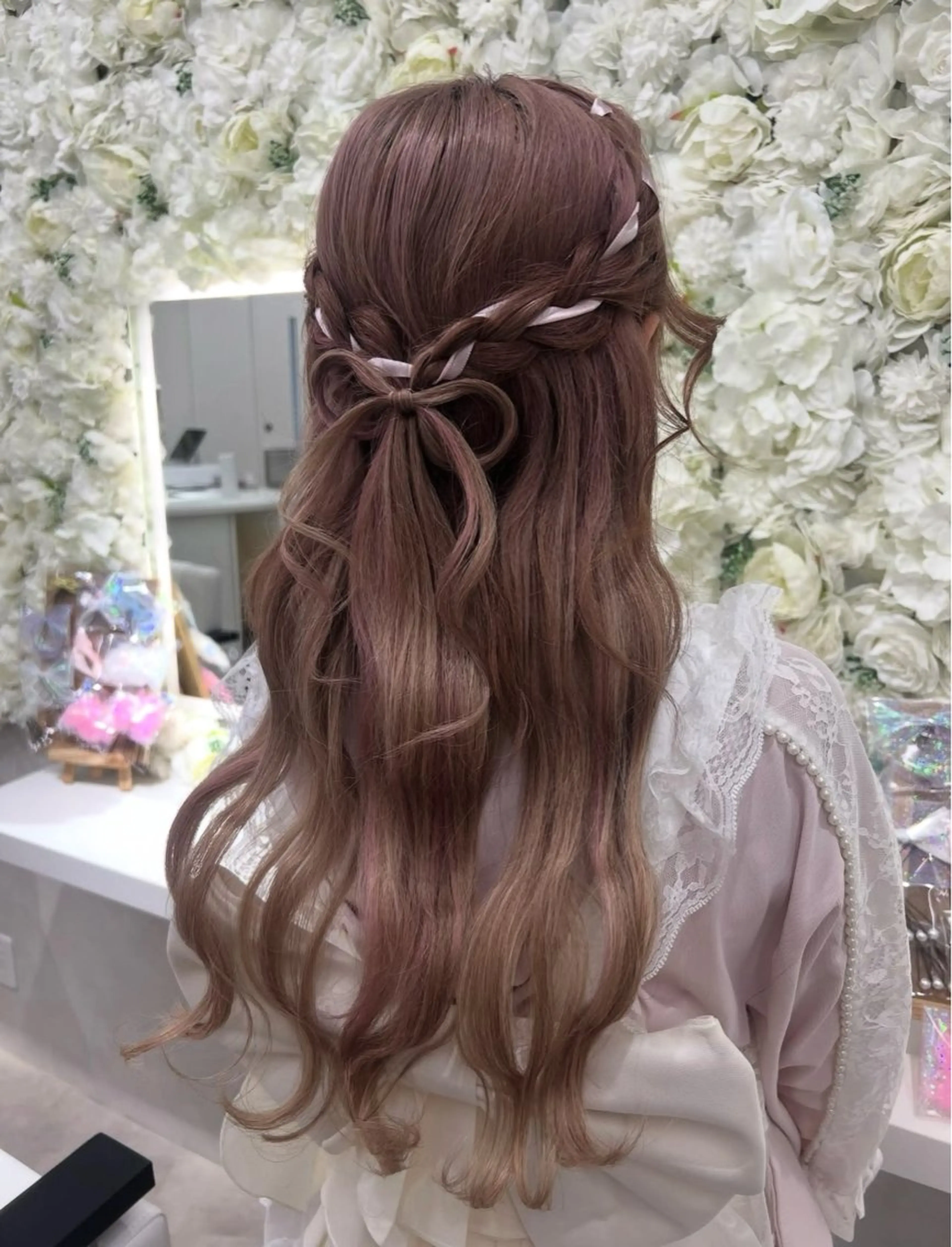 ロング ヘアアレンジ ハーフアップ ヘアセット BELLEGROW原宿所属・ベルグロー 原宿👸のヘアスタイル