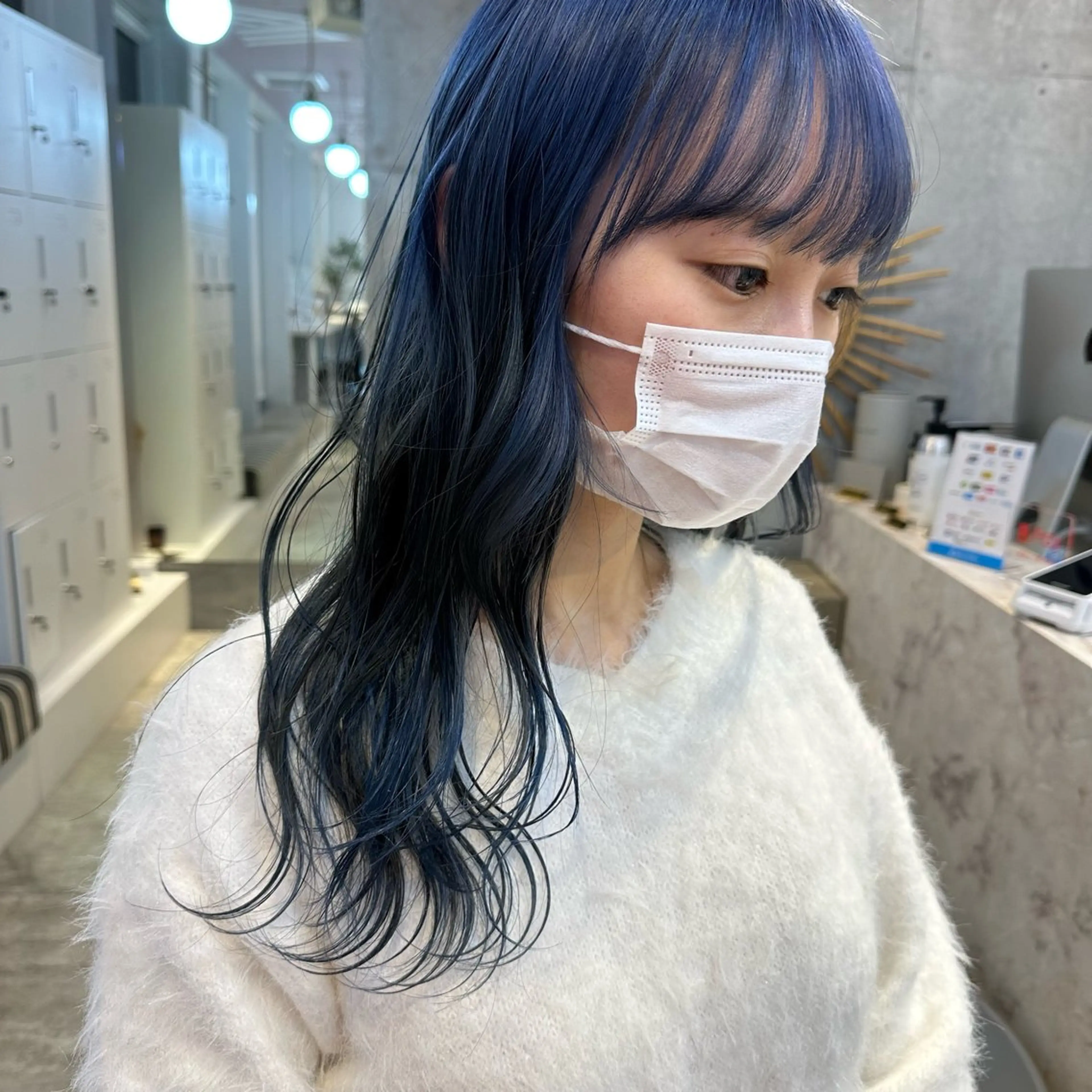 ロング カラー ブルーカラー ブルーバイオレット バイオレットカラー さとう あやかのヘアスタイル