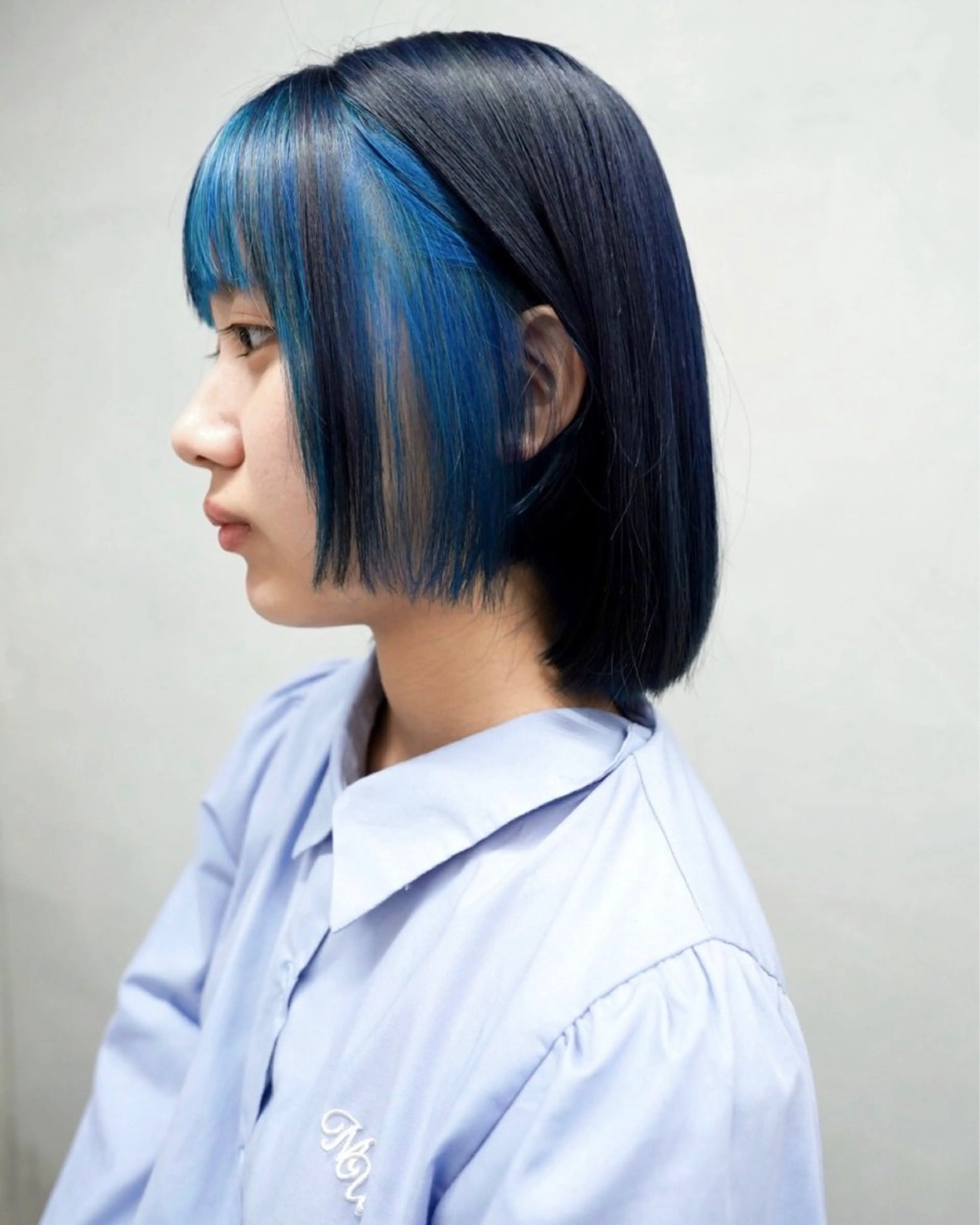 カラー ブルーカラー ネイビーカラー 原田 朱里のヘアスタイル