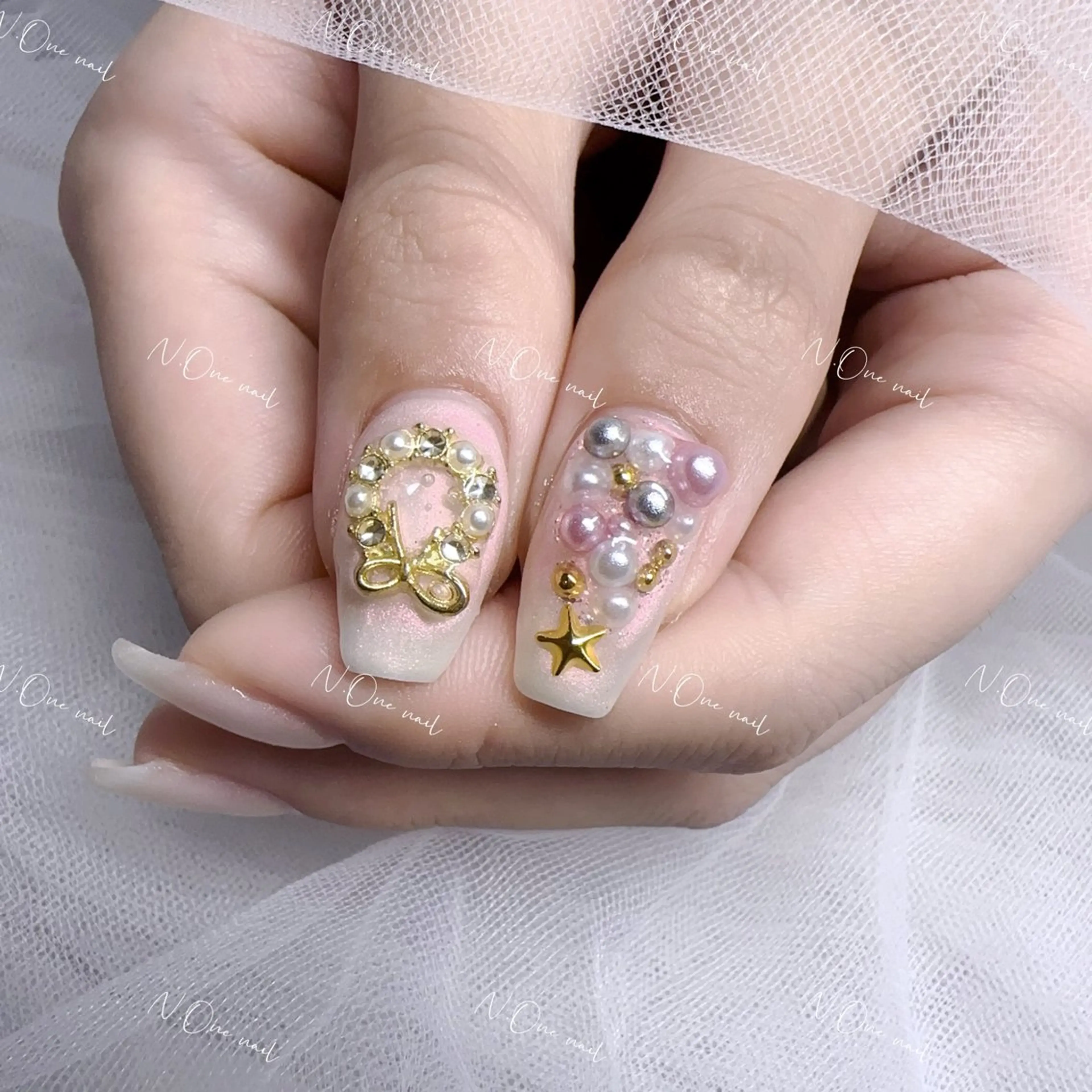 ネイル 長いだし/スカルプ/ パラシェルN.oneのネイルデザイン