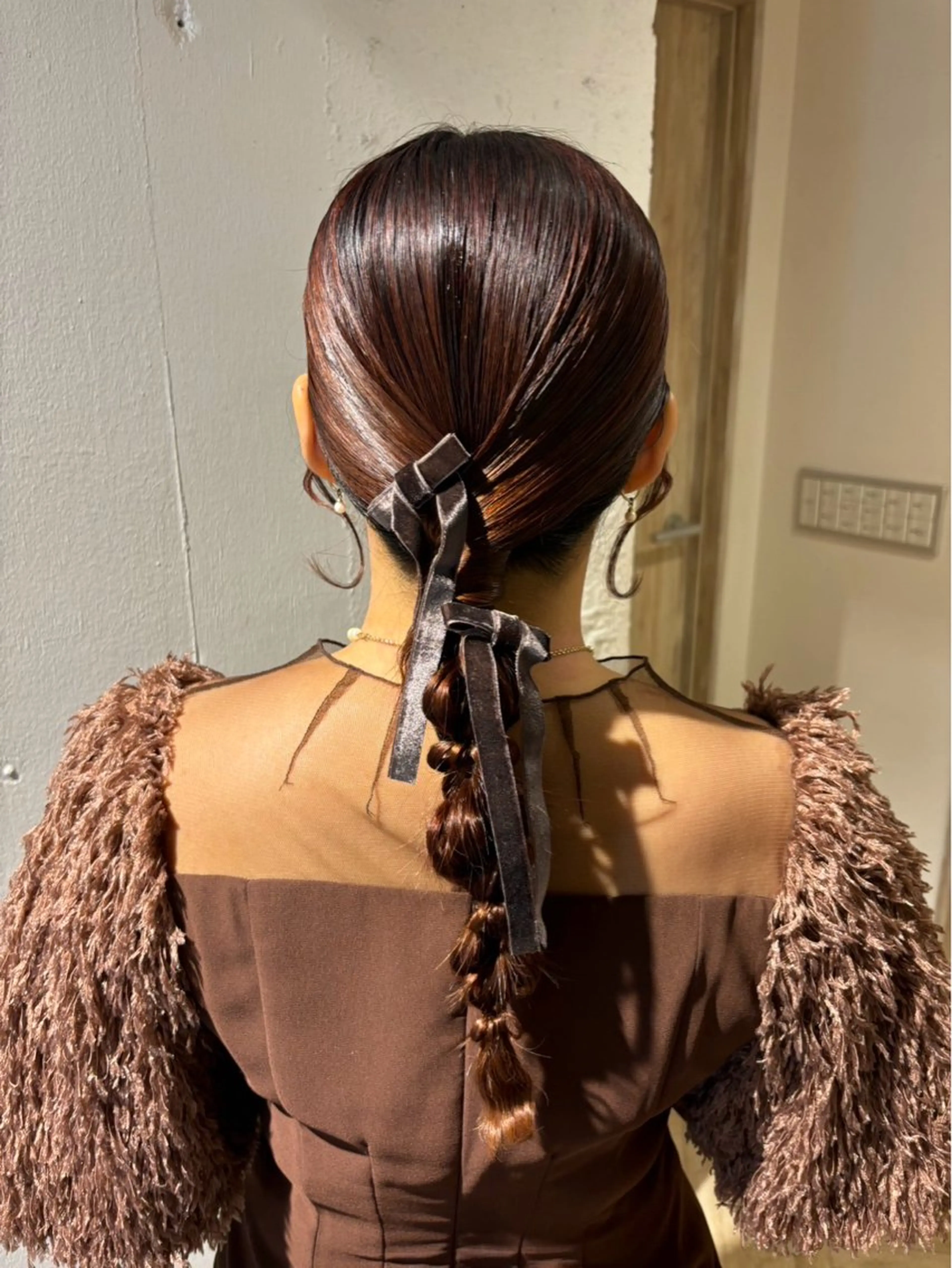 ロング ヘアアレンジ 暖色カラー/ ストレート/くるみのヘアスタイル