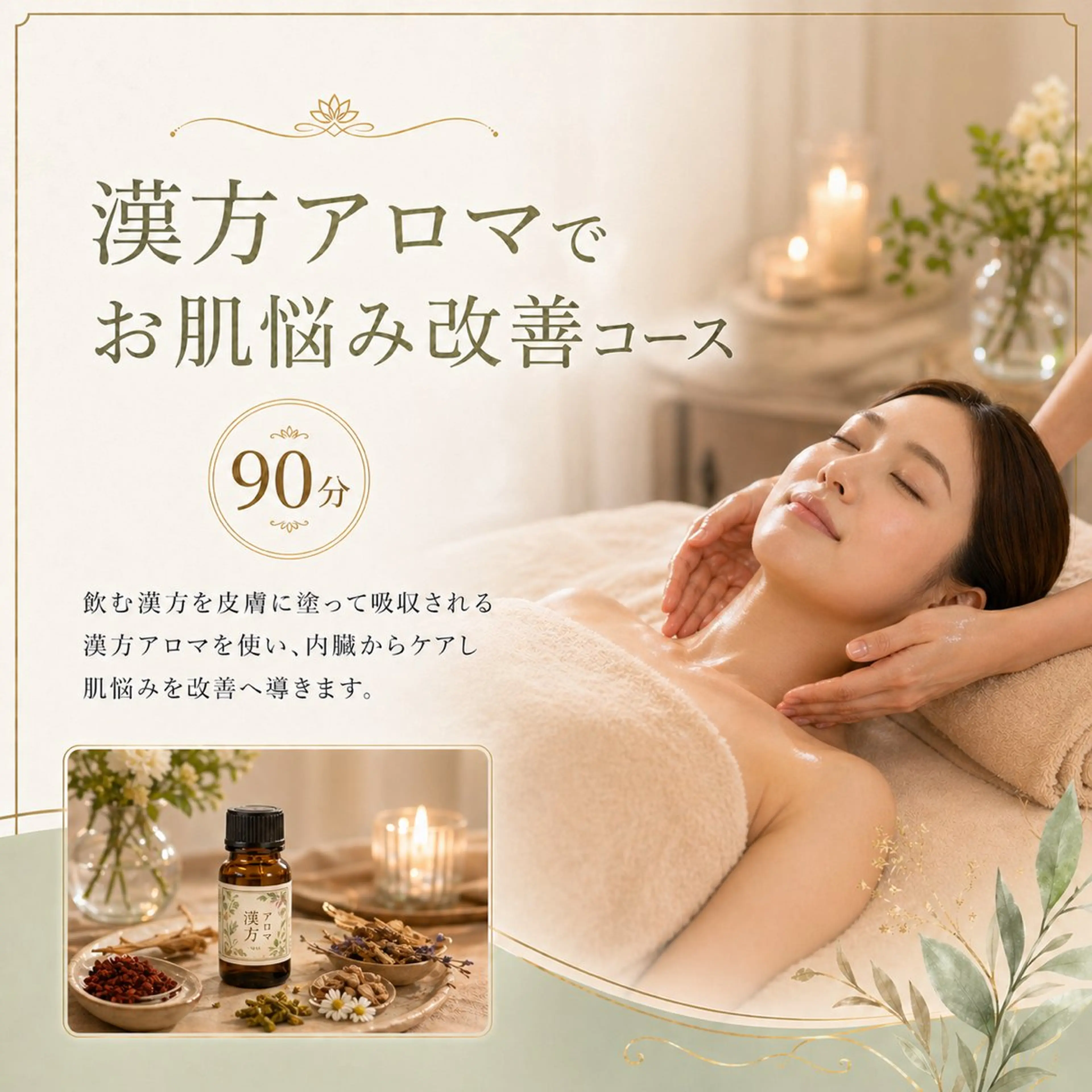 漢方アロマで肌のお悩み改善コース　45分の写真